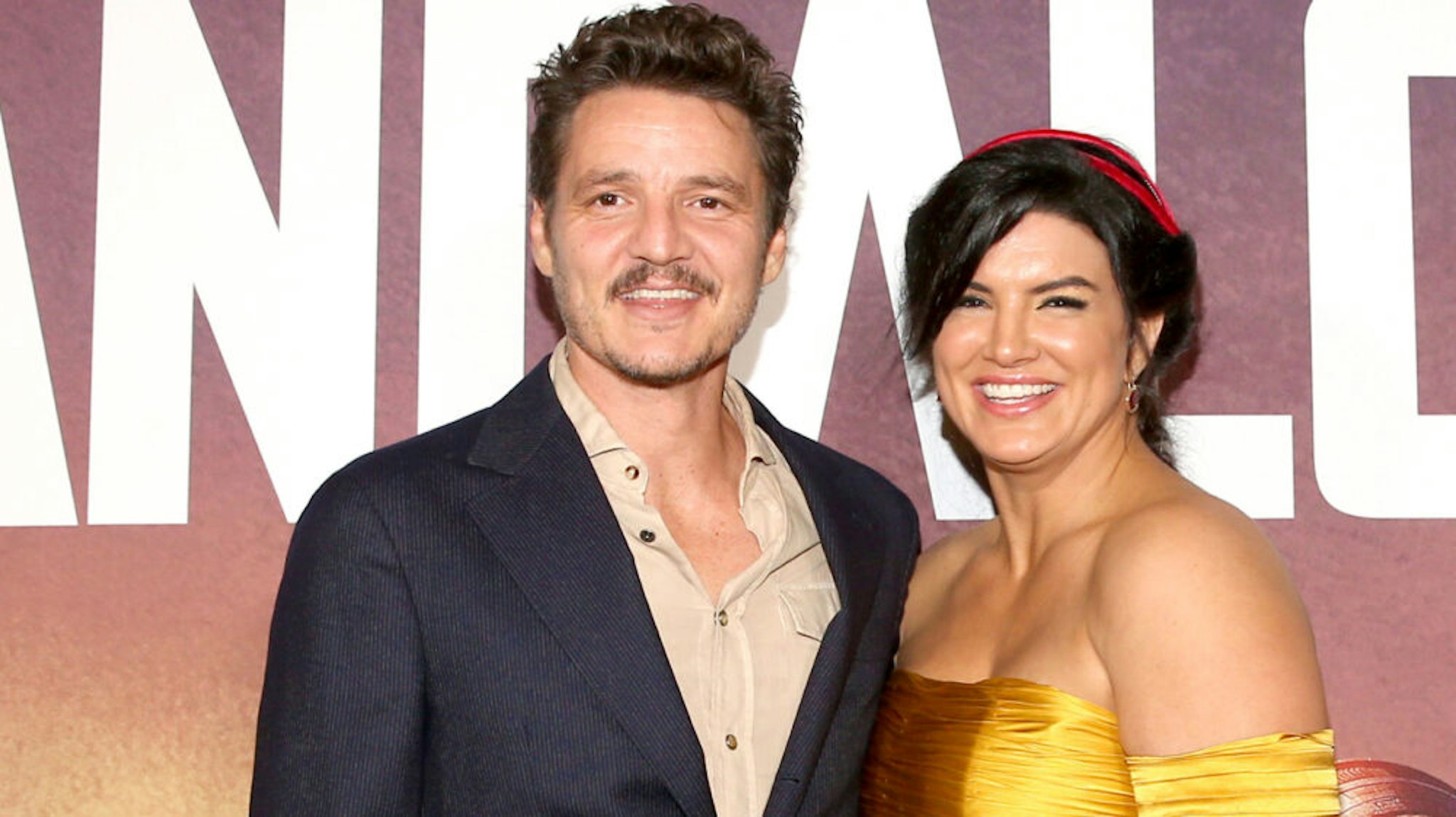 HOLLYWOOD, CALIFORNIA - NOVEMBER 13: Pedro Pascal and Gina Carano arrive at the premiere of Lucasfilm's first-ever, live-action series, "The Mandalorian," at the El Capitan Theatre in Hollywood, Calif. on November 13, 2019. "The Mandalorian" streams exclusively on Disney+.