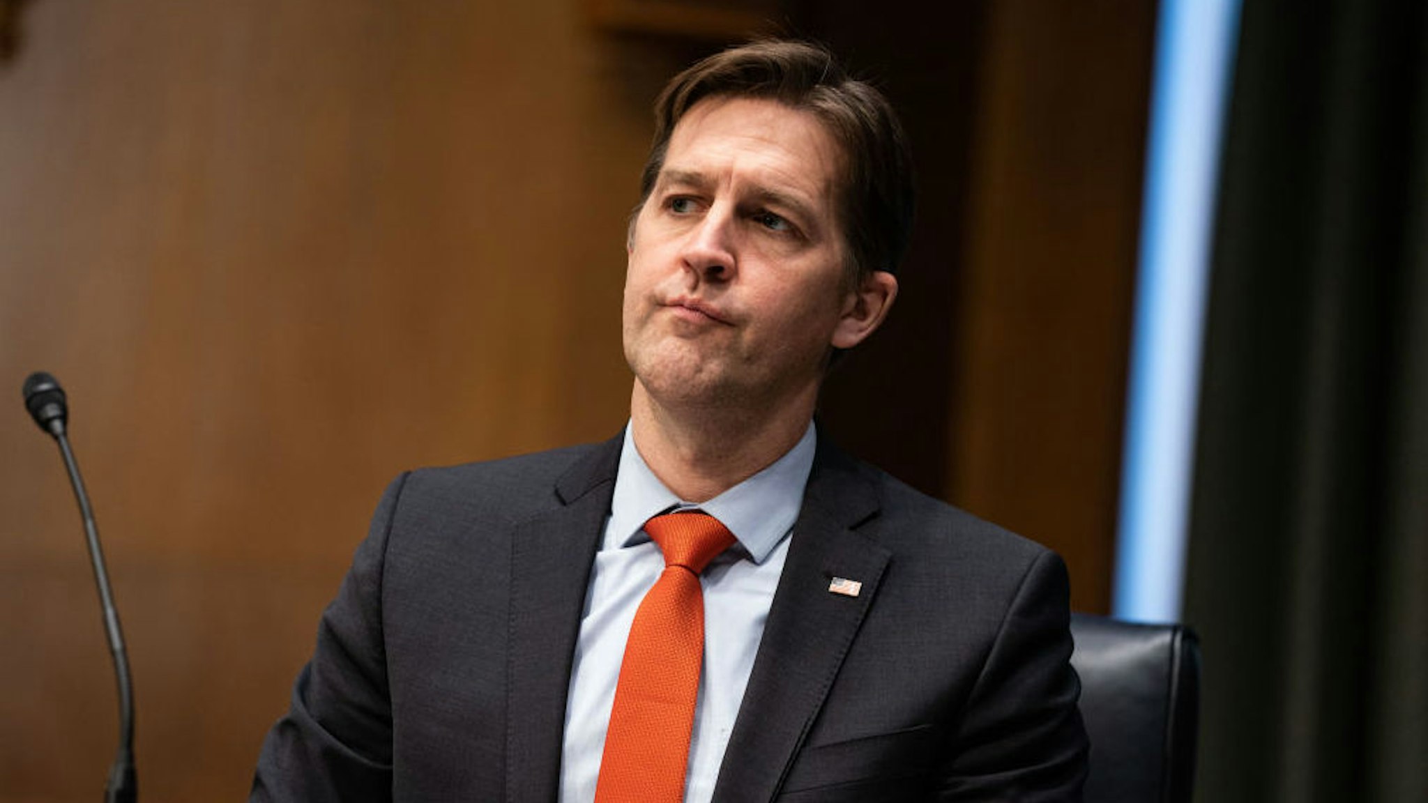 Senator Ben Sasse, R-NE speaks during a hearing for Janet Yellen, President-elect Joe Bidens nominee for Secretary of the Treasury,as she participates in a Senate Finance Committee hearing in Washington DC, on January 19, 2021. - Biden, who will take office on January 20, 2021, has proposed a $1.9 trillion rescue package to help businesses and families struggling amid the pandemic, and Yellen would be tasked with getting that massive bill through a Congress where some are wary of the skyrocketing budget deficit.
