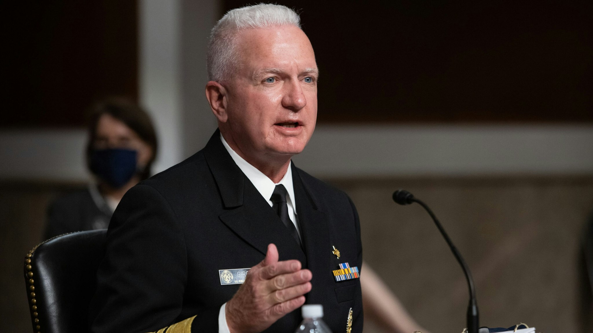 Admiral Brett Giroir, U.S. assistant secretary for health, speaks during a Senate Health Education Labor and Pensions Committee hearing in Washington, D.C., U.S., on Wednesday, Sept. 23, 2020. The U.S. death toll from the novel coronavirus exceeded 200,000 yesterday, a grim milestone that comes eight months after the pathogen was first confirmed on American soil.