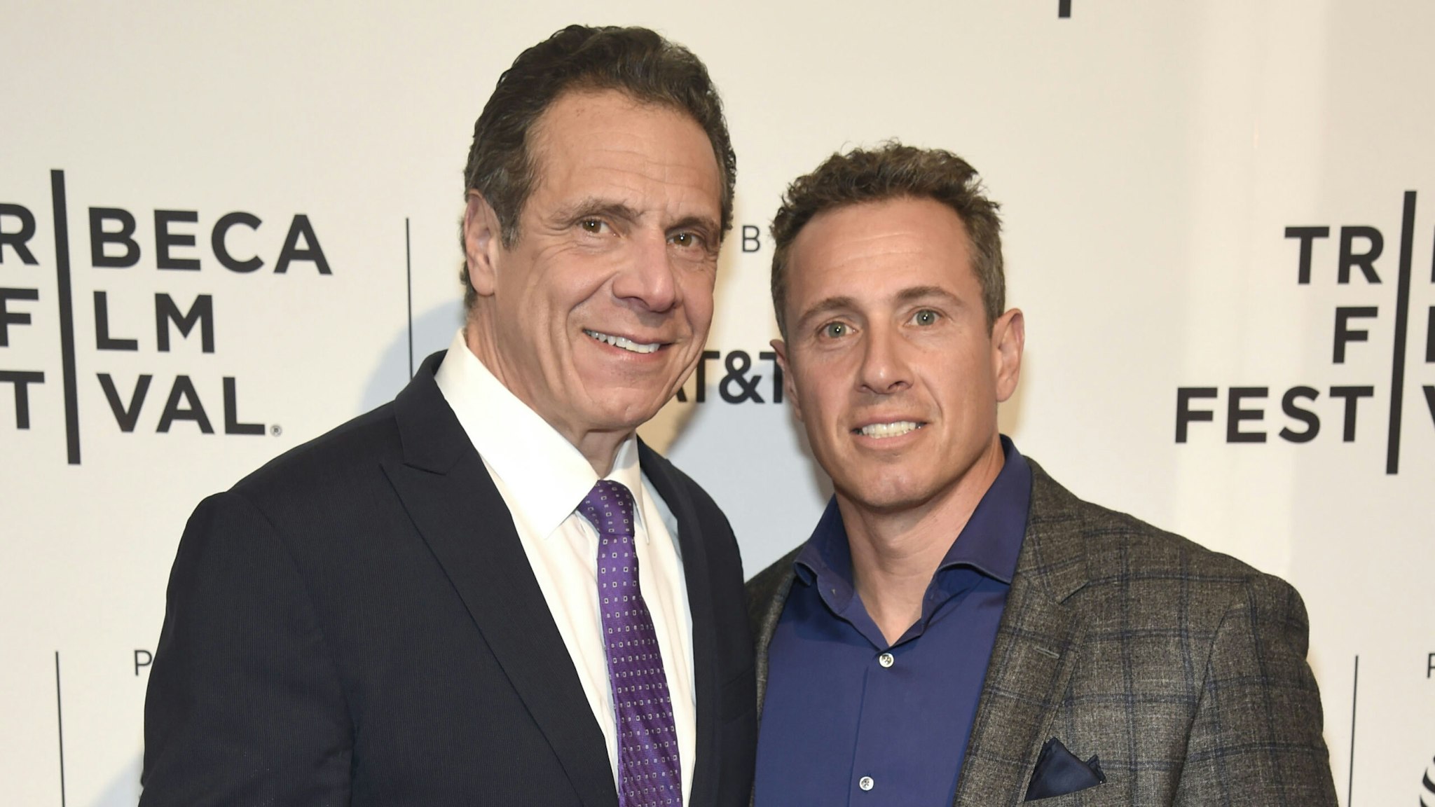 NEW YORK, NY - APRIL 26: New York Governor Andrew Cuomo and Chris Cuomo attend the HBO Documentary Film "RX: Early Detection A Cancer Journey With Sandra Lee" during The Tribeca Film Festival at SVA Theater on April 26, 2018 in New York City.