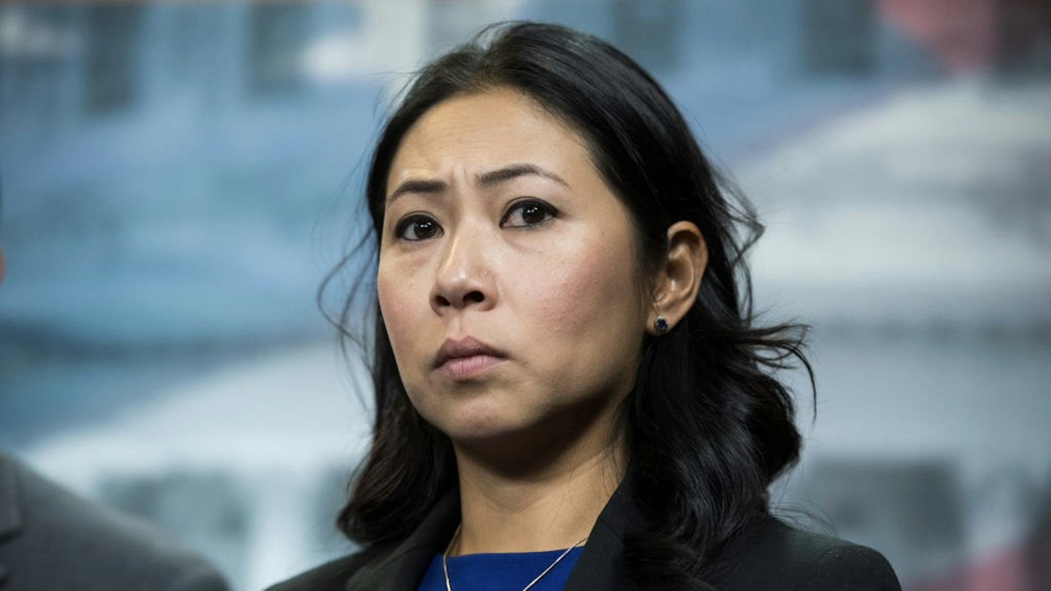 UNITED STATES - SEPTEMBER 20: Rep. Stephanie Murphy, D-Fla., conducts a news conference in the Capitol Visitor Center on the eviction of Congressional offices from Veterans Affairs Department facilities on Friday, September 20, 2019. (Photo By Tom Williams/CQ Roll Call)