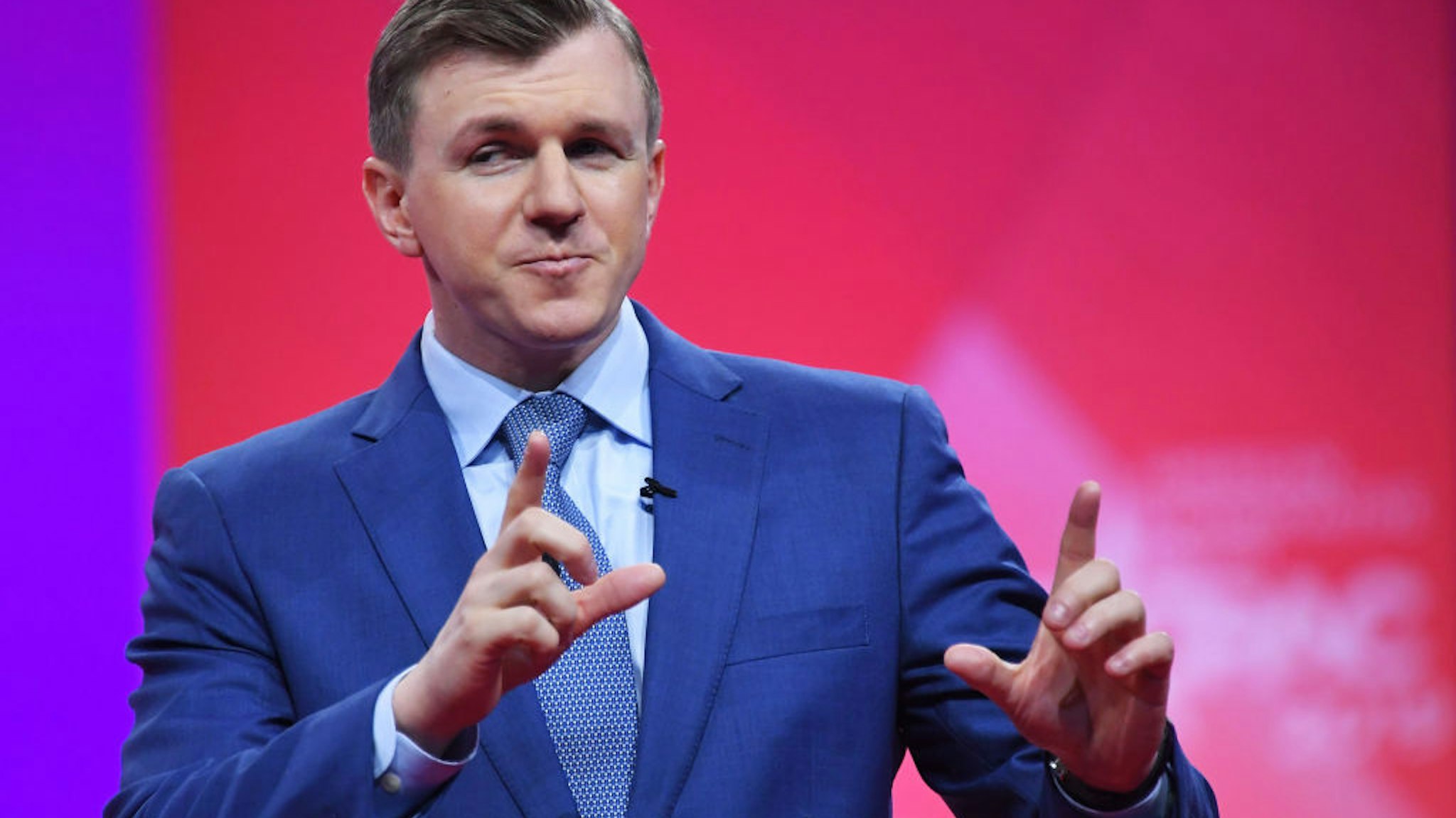 Conservative political activist James O'Keefe speaks during the annual Conservative Political Action Conference (CPAC) in National Harbor, Maryland, on March 1, 2019.