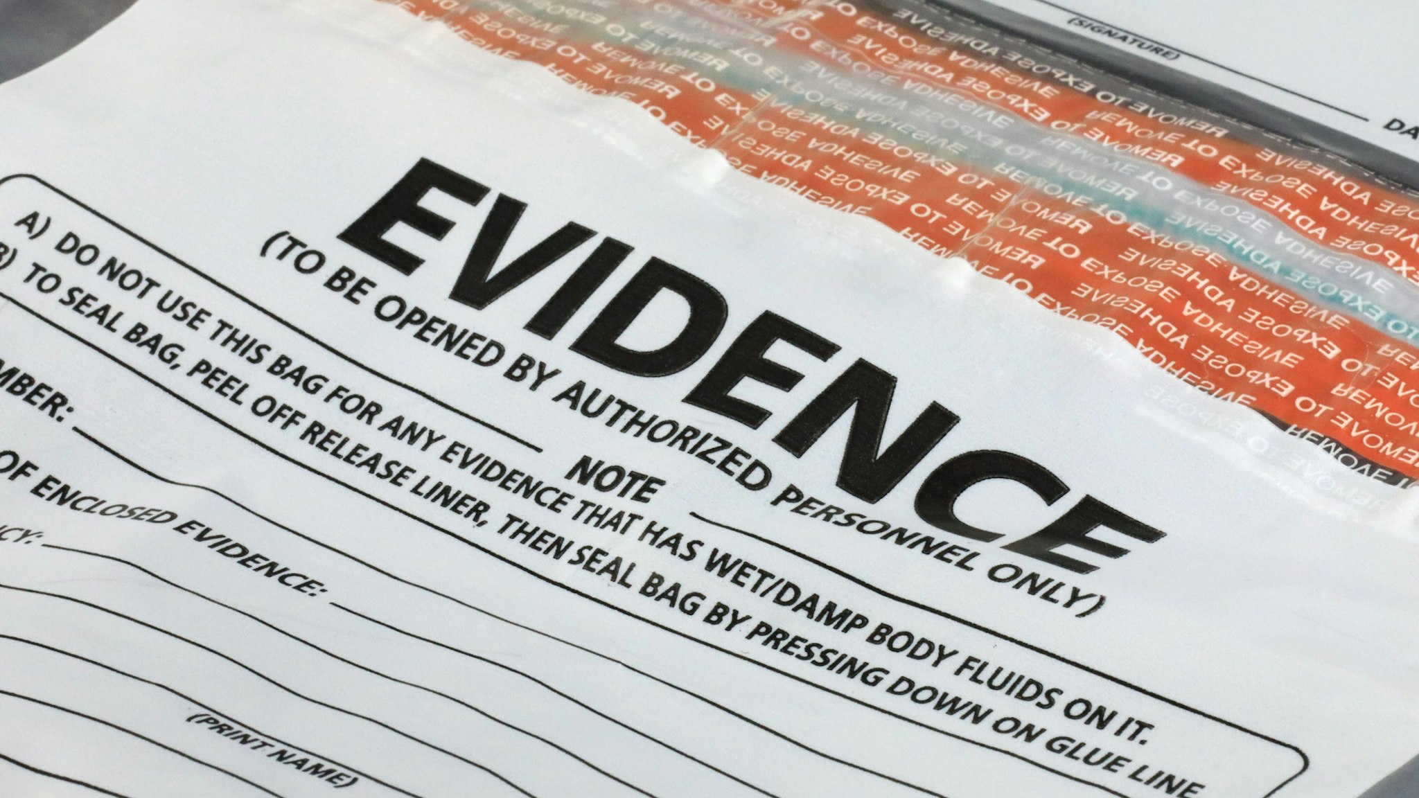 Evidence container for crime scene investigation - stock photo