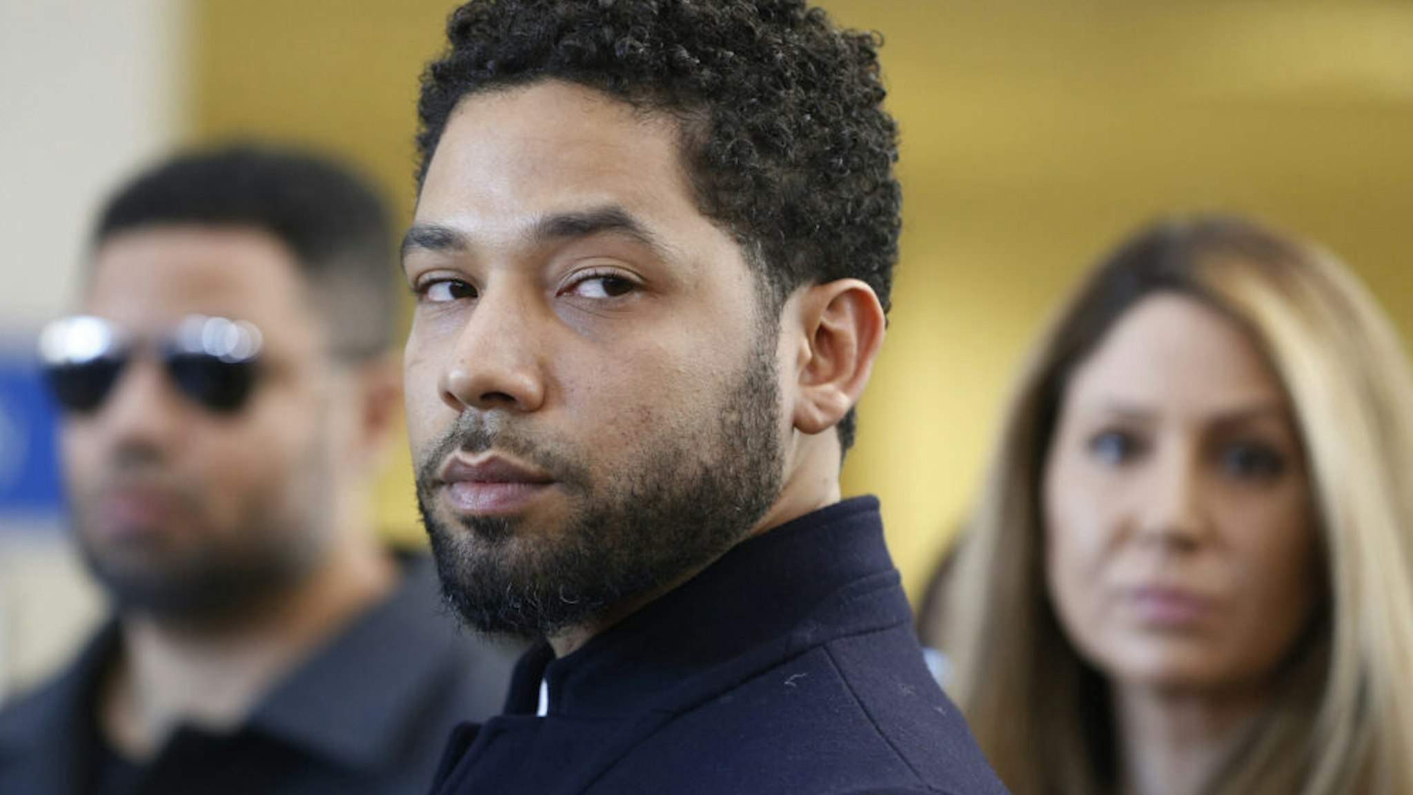 CHICAGO, ILLINOIS - MARCH 26: Actor Jussie Smollett after his court appearance at Leighton Courthouse on March 26, 2019 in Chicago, Illinois. This morning in court it was announced that all charges were dropped against the actor.