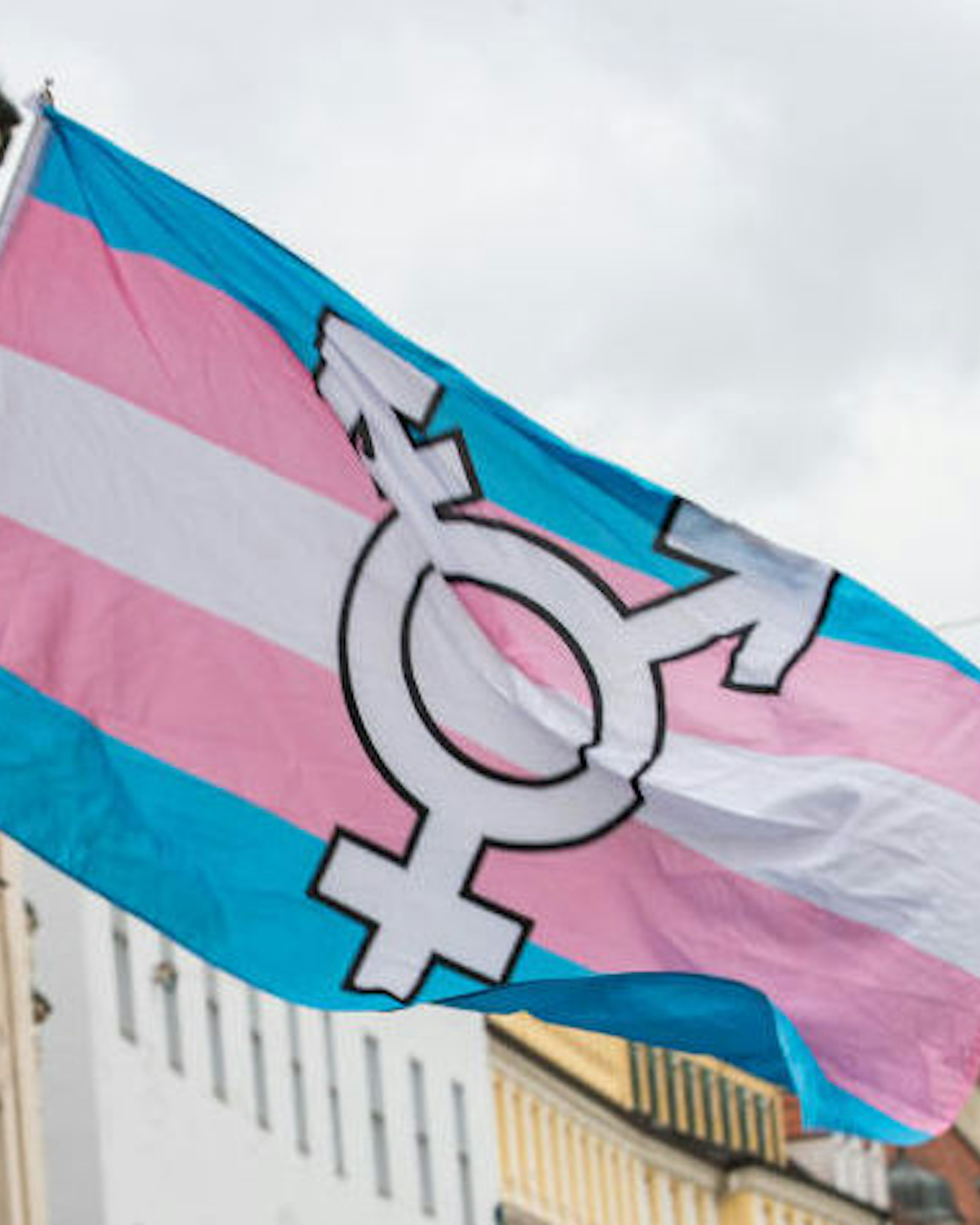 Trans Flag. On 13.7.2019 Hundreds of Thousands celebrated the Pride ( Christopher Street Day ) in Munich. Several LGBTQ Groups participated. (Photo by Alexander Pohl/NurPhoto)