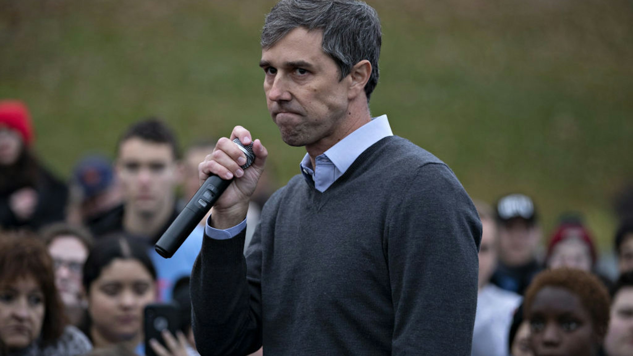 Beto O'Rourke, former Representative from Texas, speaks on the sidelines of the Iowa Democratic Party Liberty &amp; Justice Dinner in Des Moines, Iowa, U.S., on Friday, Nov. 1, 2019. The former Texas congressman said in a blog post earlier in the day that he was ending his bid for the White House amid lackluster fundraising and poor poll numbers. Photographer: Daniel Acker/Bloomberg via Getty Images