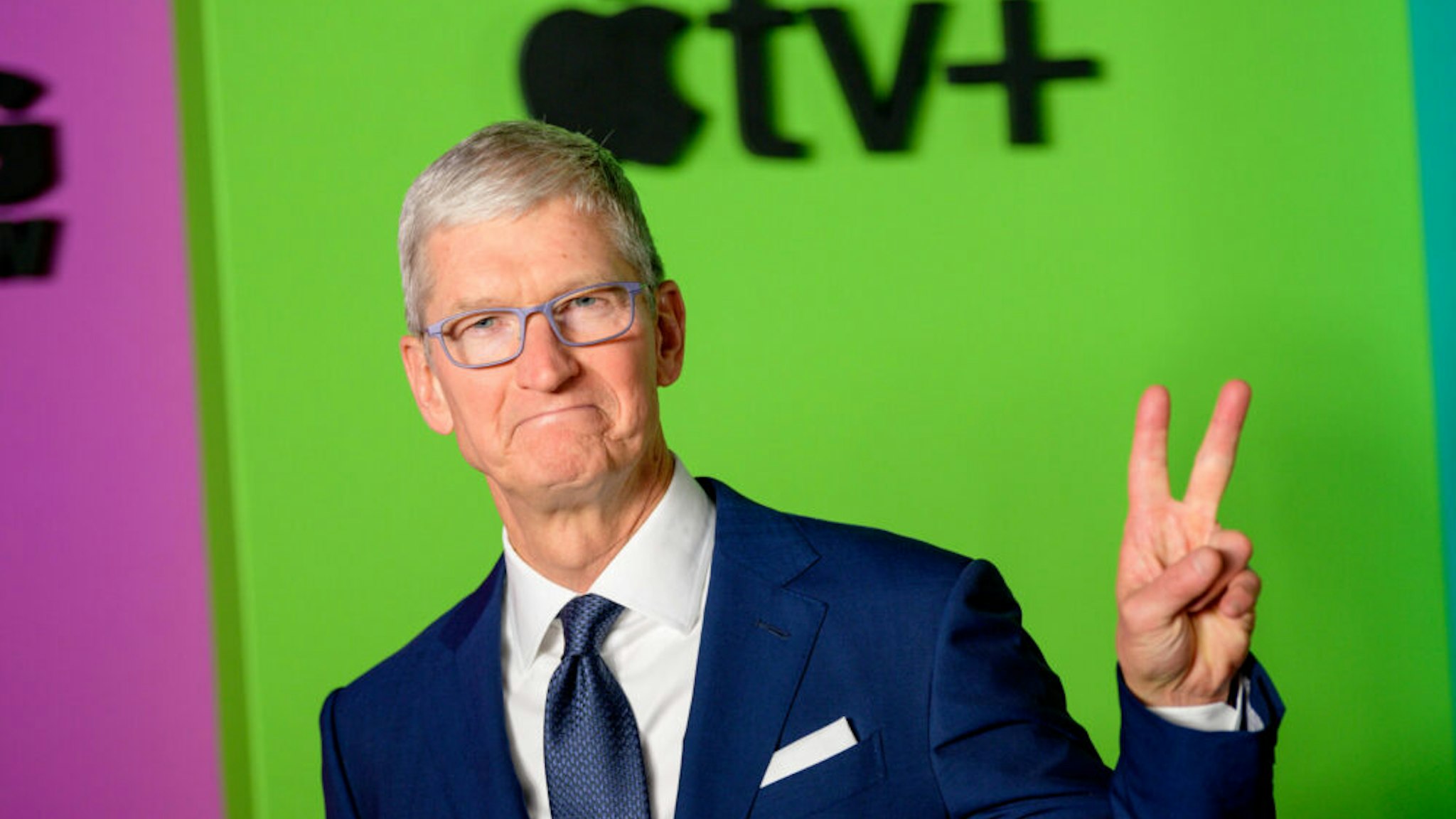 NEW YORK, NEW YORK - OCTOBER 28: Apple CEO Tim Cook attends Apple TV+'s "The Morning Show" world premiere at David Geffen Hall on October 28, 2019 in New York City.