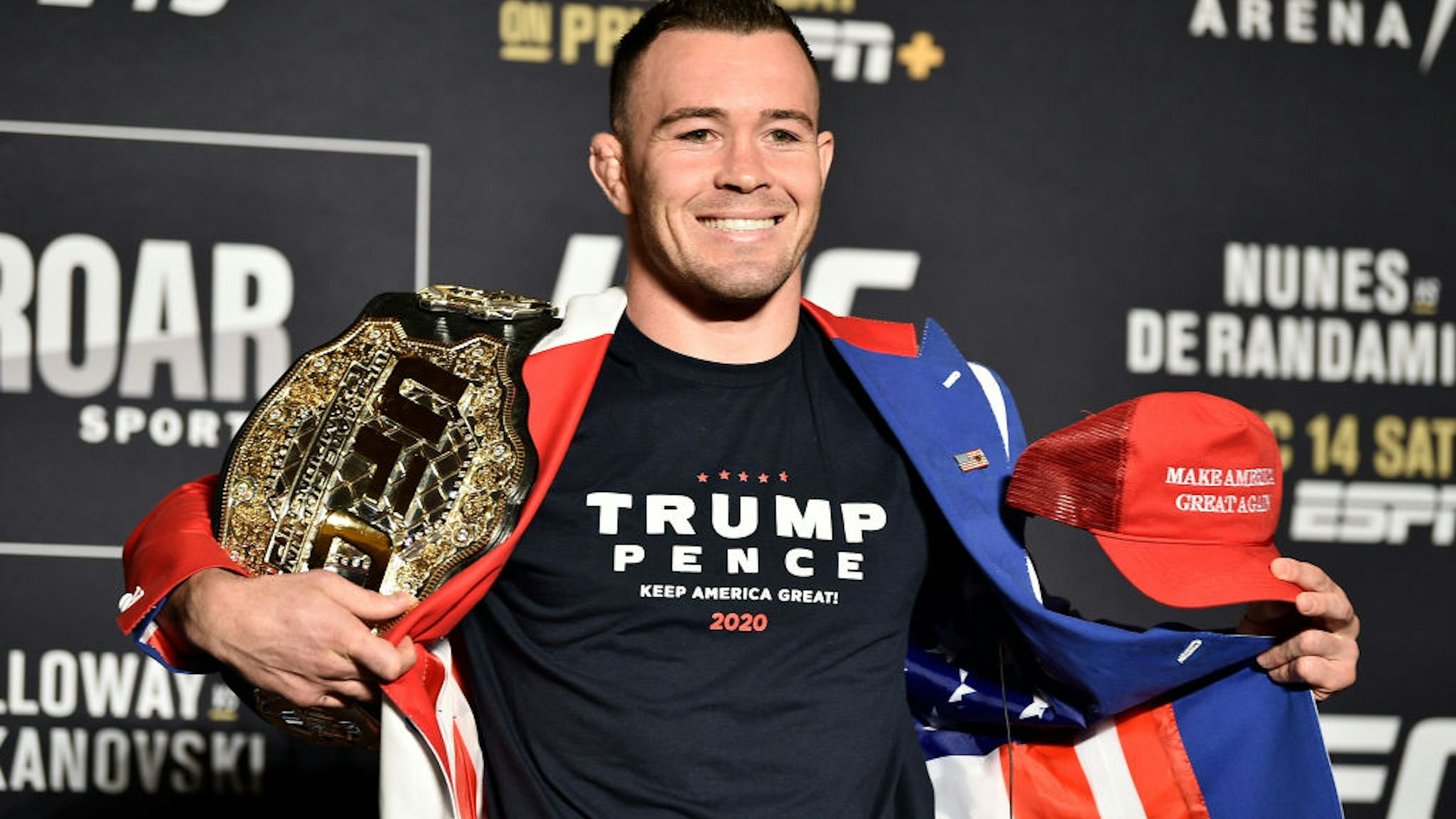 LAS VEGAS, NEVADA - DECEMBER 12: Colby Covington poses for the media during the UFC 245 Ultimate Media Day at the Red Rock Casino Resort on December 12, 2019 in Las Vegas, Nevada. (Photo by Chris Unger/Zuffa LLC via Getty Images)