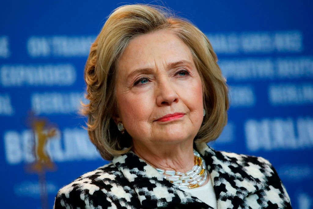 Former US Secretary of State and First Lady Hillary Rodham Clinton addresses a press conference for the film "Hillary" screened in the Berlinale Special category at the 70th Berlinale film festival on February 25, 2020 in Berlin. - The 11-day Berlinale celebrates its 70th anniversary and runs until March 1, 2020. (Photo by DAVID GANNON / AFP) (Photo by DAVID GANNON/AFP via Getty Images)