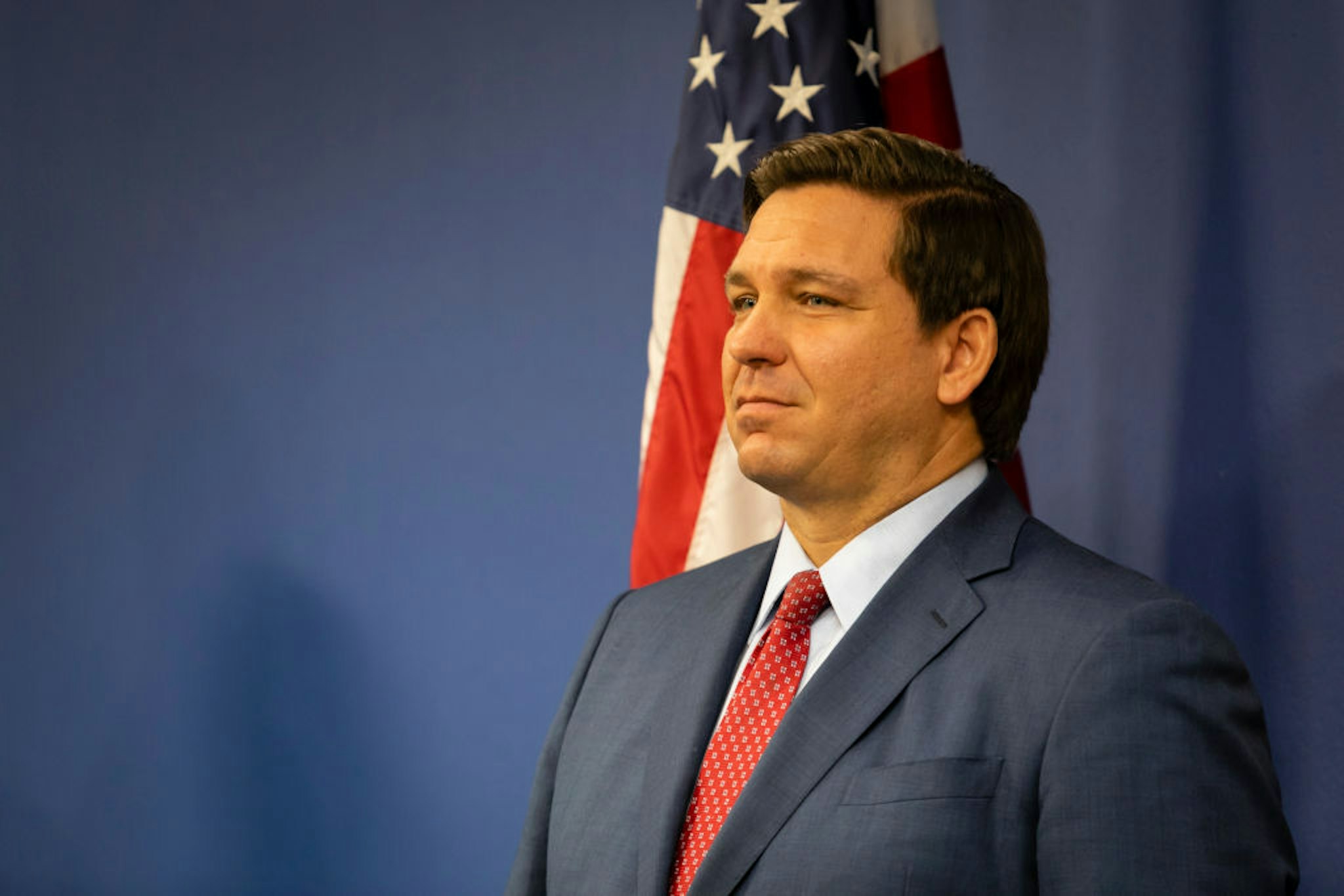 MIAMI, FL - JUNE 08: Florida Governor Ron DeSantis is seen during a press conference relating hurricane season updates at the Miami-Dade Emergency Operations Center on June 8, 2020 in Miami, Florida. NOAA has predicted that this year's Atlantic hurricane season will be more active than usual with up to 19 named storms and 6 major hurricanes possible. (Photo by Eva Marie Uzcategui/Getty Images)