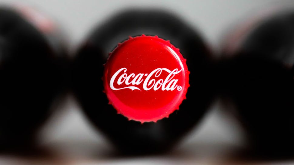 Coca-Cola Photo Illustrations Coca-Cola bottles are seen in this illustration photo taken in Krakow, Poland on October 8, 2020. (Photo Illustration by Jakub Porzycki/NurPhoto via Getty Images)