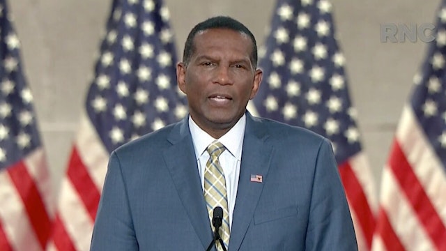 CHARLOTTE, NC - AUGUST 26: (EDITORIAL USE ONLY) In this screenshot from the RNC’s livestream of the 2020 Republican National Convention, former NFL athlete and Utah congressional nominee Burgess Owens addresses the virtual convention on August 26, 2020. The convention is being held virtually due to the coronavirus pandemic but will include speeches from various locations including Charlotte, North Carolina and Washington, DC.