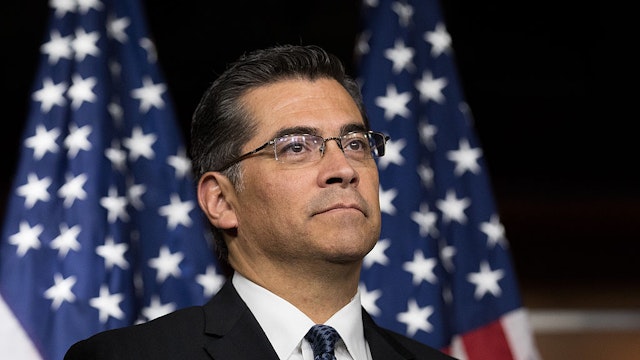 WASHINGTON, DC - MAY 11: Rep. Xavier Becerra (D-CA) listens during a news conference to discuss the rhetoric of presidential candidate Donald Trump, at the U.S. Capitol, May 11, 2016, in Washington, DC. Donald Trump is scheduled to meet with Speaker of the House Paul Ryan on Thursday near Capitol Hill. (Photo by Drew Angerer/Getty Images)