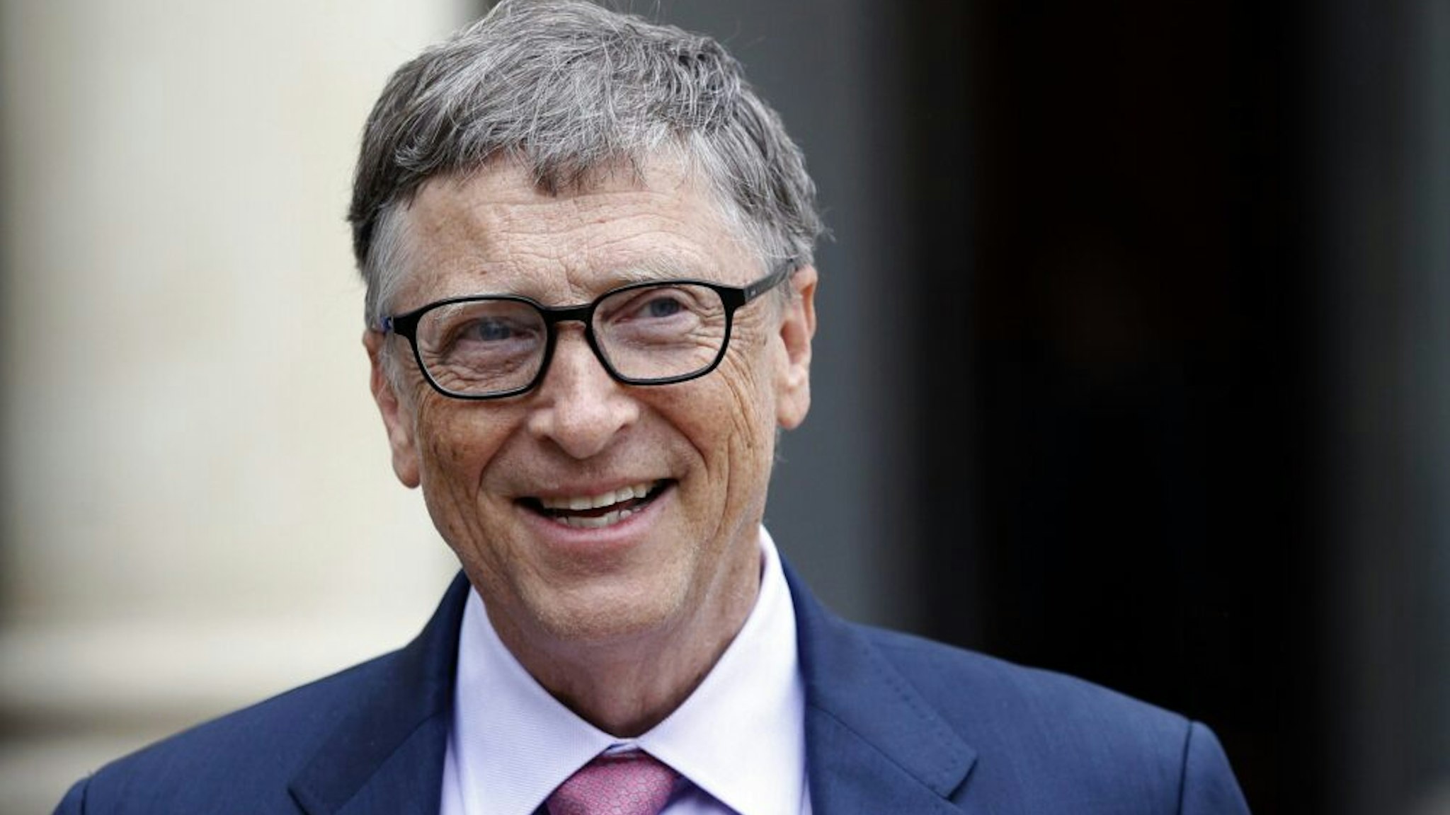 PARIS, FRANCE - JUNE 27: Bill Gates, the co-Founder of the Microsoft company and co-Founder of the Bill and Melinda Gates Foundation makes a statement after his meeting with French President Francois Hollande at the Elysee Presidential Palace on June 27, 2016 in Paris, France. Bill Gates mentioned in a short statement after his meeting with French President Francois Hollande that France was a great asset in the fight against AIDS.