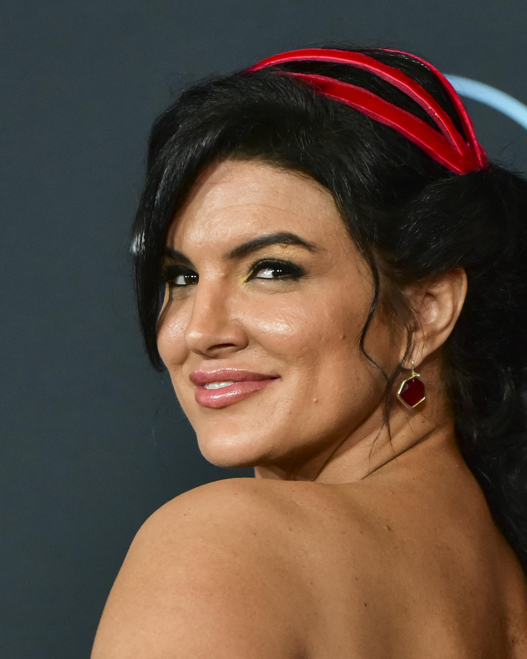 Gina Carano Gina Carano attends the premiere of Disney+'s "The Mandalorian" at El Capitan Theatre on November 13, 2019 in Los Angeles, California. (Photo by Rodin Eckenroth/FilmMagic)