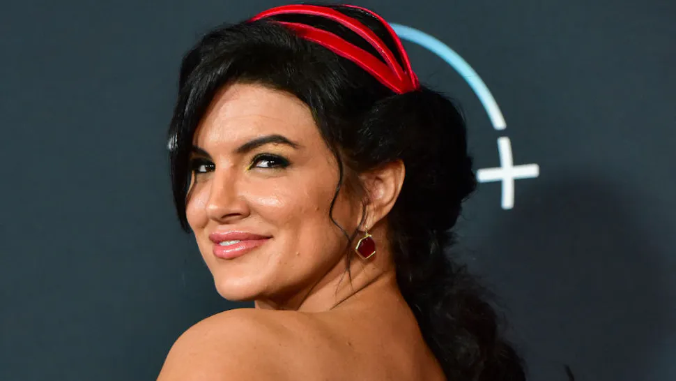 Gina Carano LOS ANGELES, CALIFORNIA - NOVEMBER 13: Gina Carano attends the premiere of Disney+'s "The Mandalorian" at El Capitan Theatre on November 13, 2019 in Los Angeles, California. (Photo by Rodin Eckenroth/FilmMagic)