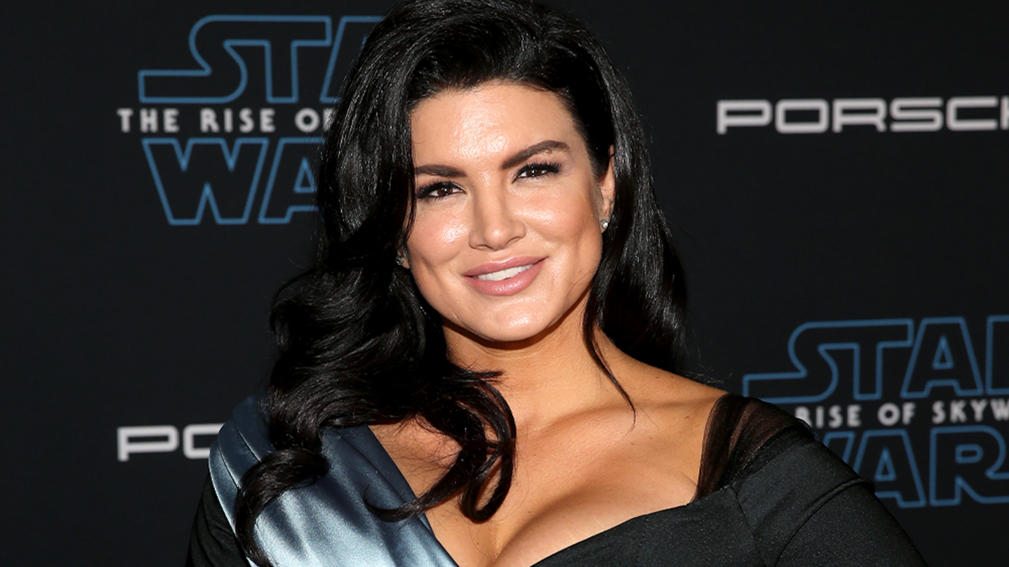 HOLLYWOOD, CALIFORNIA - DECEMBER 16: Gina Carano arrives for the World Premiere of "Star Wars: The Rise of Skywalker", the highly anticipated conclusion of the Skywalker saga on December 16, 2019 in Hollywood, California.