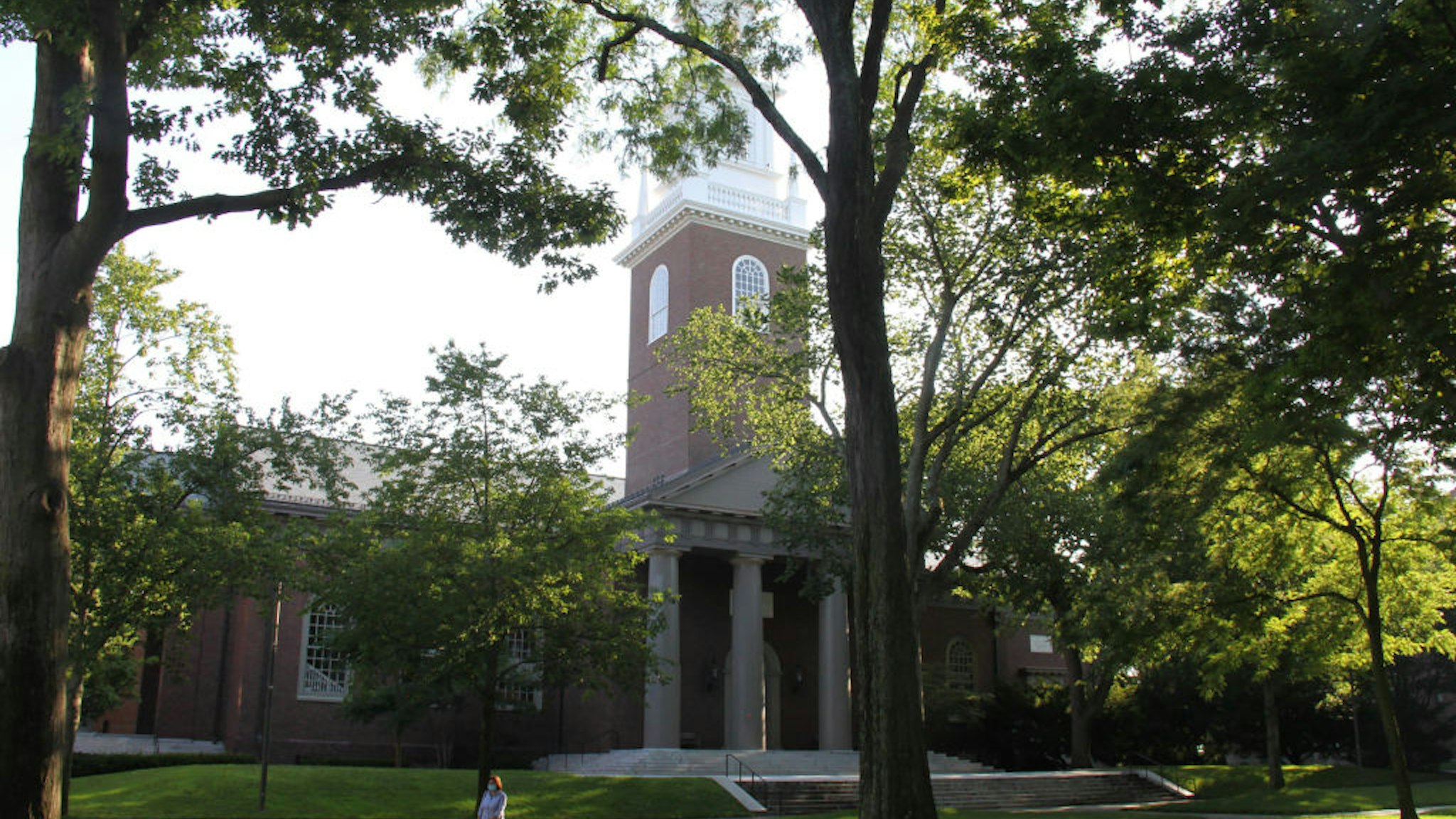 Photo taken on July 14, 2020 shows a view of the campus of Harvard University in Cambridge of Massachusetts, the United States. The U.S. government has rescinded a new rule that could have denied international students their stay in the country if they only attend online courses in the coming fall semester, a federal judge in Boston, Massachusetts said Tuesday
