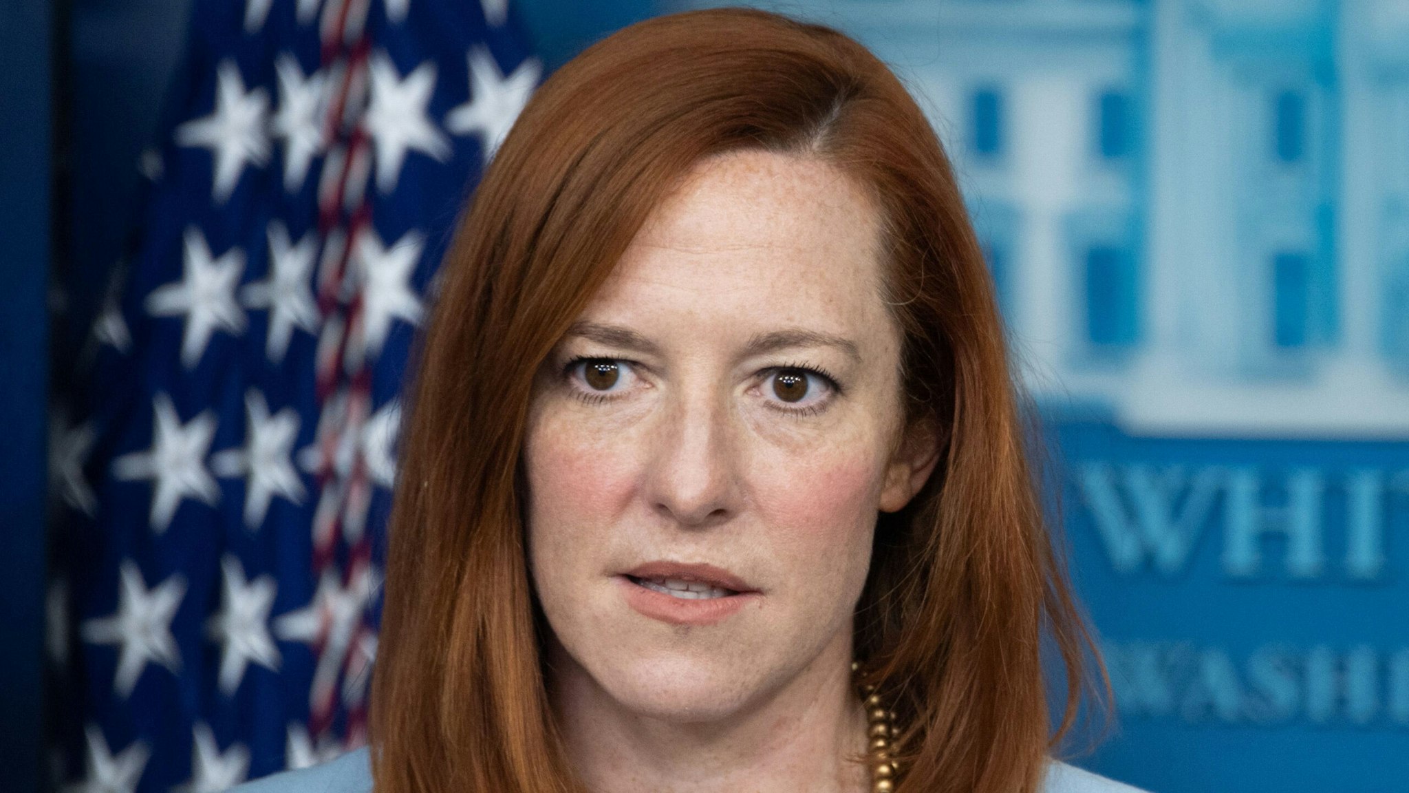 White House Press Secretary Jen Psaki holds a press briefing in the Brady Briefing Room of the White House in Washington, DC. on February 10, 2021.