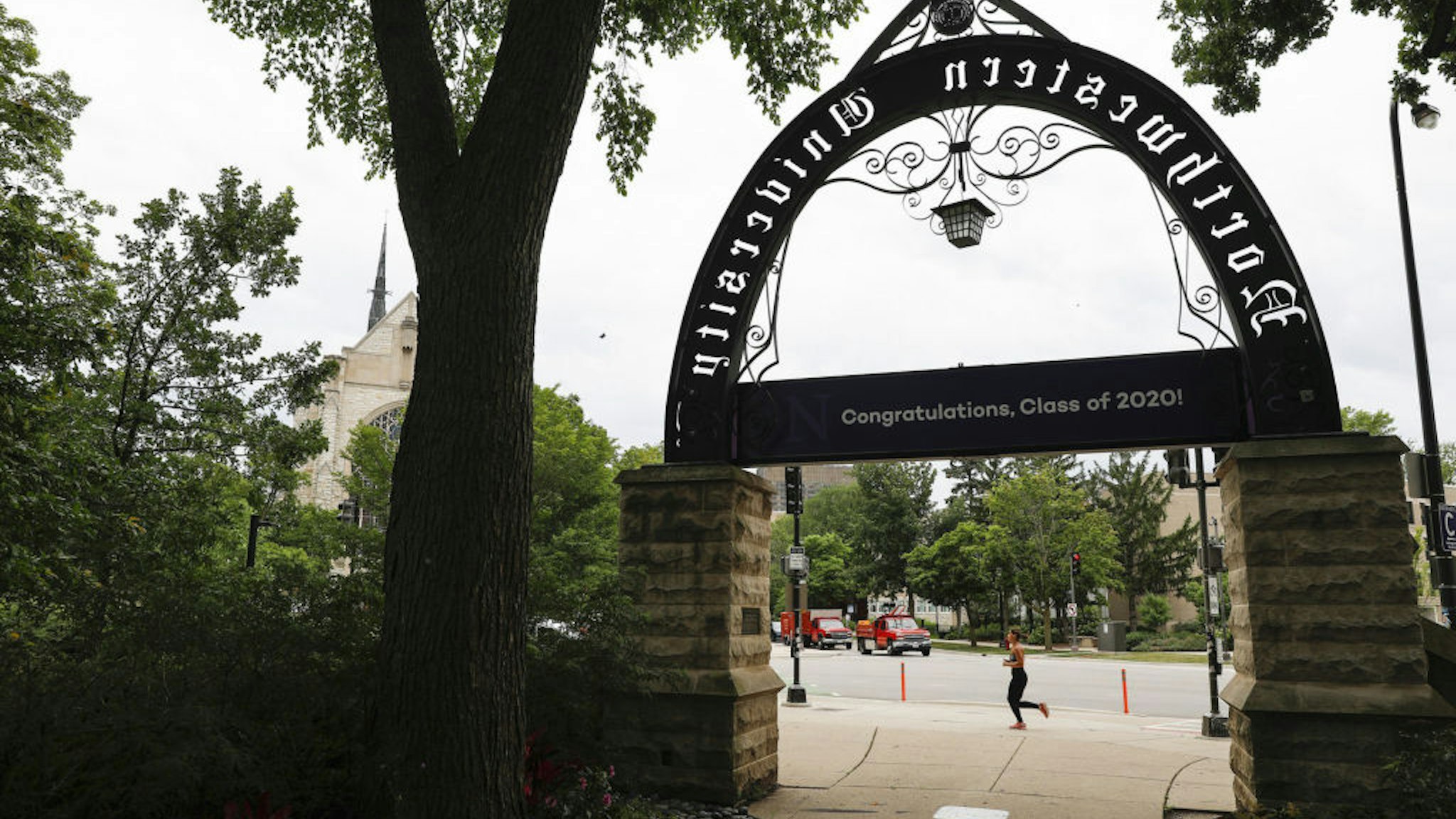 Weber Arch at Northwestern University campus in Evanston, Illinois on Tuesday, July 21, 2020.