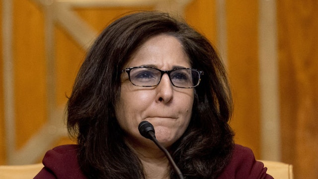 Neera Tanden, director of the Office and Management and Budget (OMB) nominee for U.S. President Joe Biden, appears before a Senate Budget Committee confirmation hearing in Washington, D.C., U.S., on Wednesday, Feb. 10, 2021. Tanden apologized for partisan tweets, pledged to distribute stimulus checks quickly, and defended her stance on Wall Street and Silicon Valley's influence in yesterday's hearing on her nomination to lead the OMB.