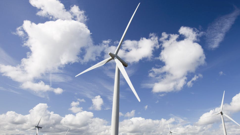 Black Law wind farm near Carluke in Scotland, UK. When it was constructed it was the largest wind farm in the UK with 54 turbines with a capacity of 97 Megawatts, enough to power 70,000 homes. The wind farm was built on the site of an old open cast coal Black Law wind farm near Carluke in Scotland, UK When it was constructed it was the largest wind farm in the UK with 54 turbines with a capacity of 97 Megawatts, enough to power 70,000 homes The wind farm was built on the site of an old open cast coal mine.