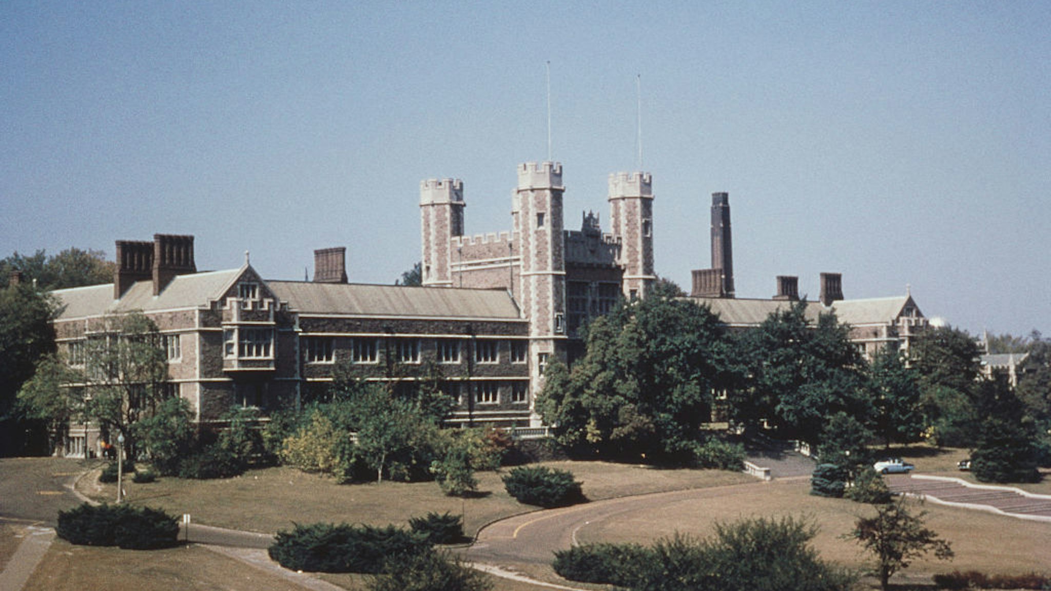The campus of Washington University in St. Louis, Missouri, USA, circa 1960.