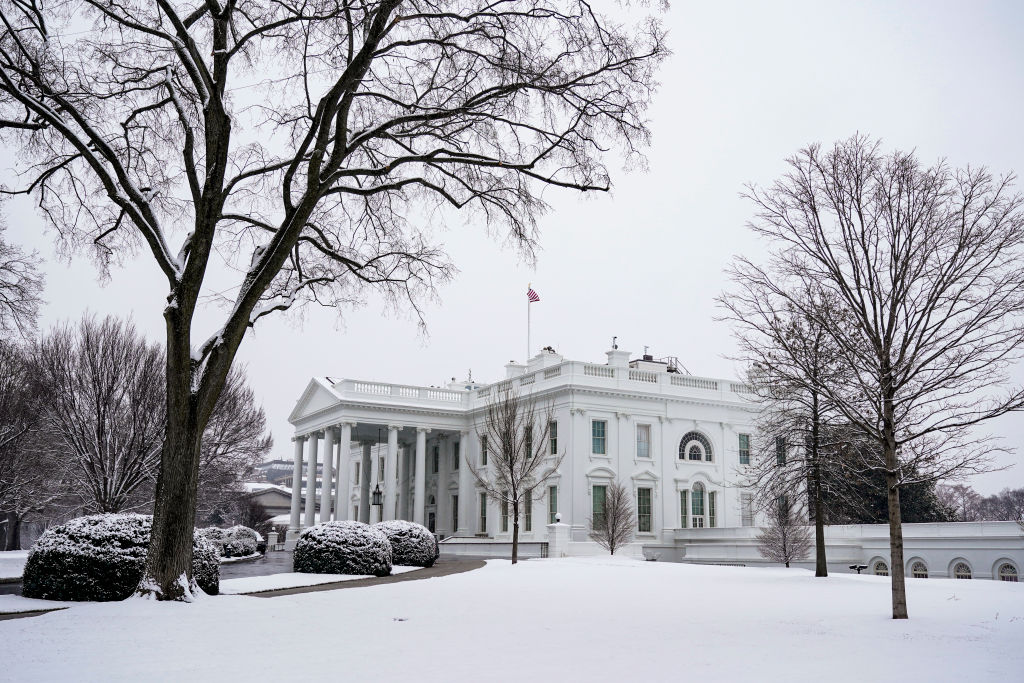 Secret Service Pups Play In The Snow At White House