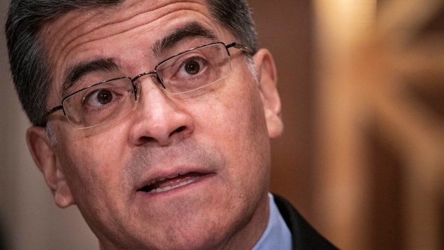 WASHINGTON, DC - FEBRUARY 23: Xavier Becerra, nominee for Secretary of Health and Human Services (HHS), testifies at his confirmation hearing before the Senate Health, Education, Labor and Pensions Committee on February 23, 2021 in Washington, DC. Becerra was previously the Attorney General of California. (Photo by Sarah Silbiger-Pool/Getty Images)