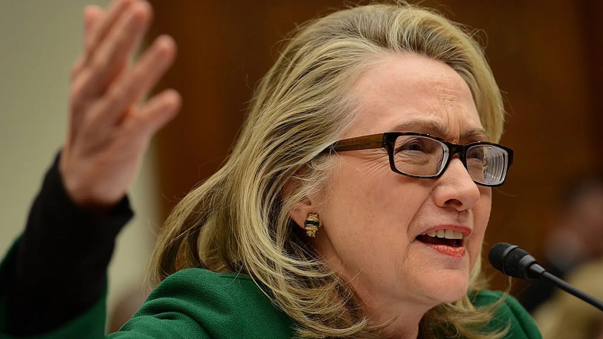 Clinton Testifies On Benghazi Attack WASHINGTON, DC - JANUARY 23: Secretary of State Hillary Clinton testifies on the Benghazi attack before the House Foreign Relations Committee in Washington, DC on January 23, 2013. The Secretary has been unable to testify recently due to recent health issues. Now that she's recovered, her testimony may shed light on what happened regarding security measures to protect the U.S. Consulate was fatally attacked in Benghazi, Libya. The US Ambassador to Libya and three other americans were killed in the attack last September 11th. (Photo by