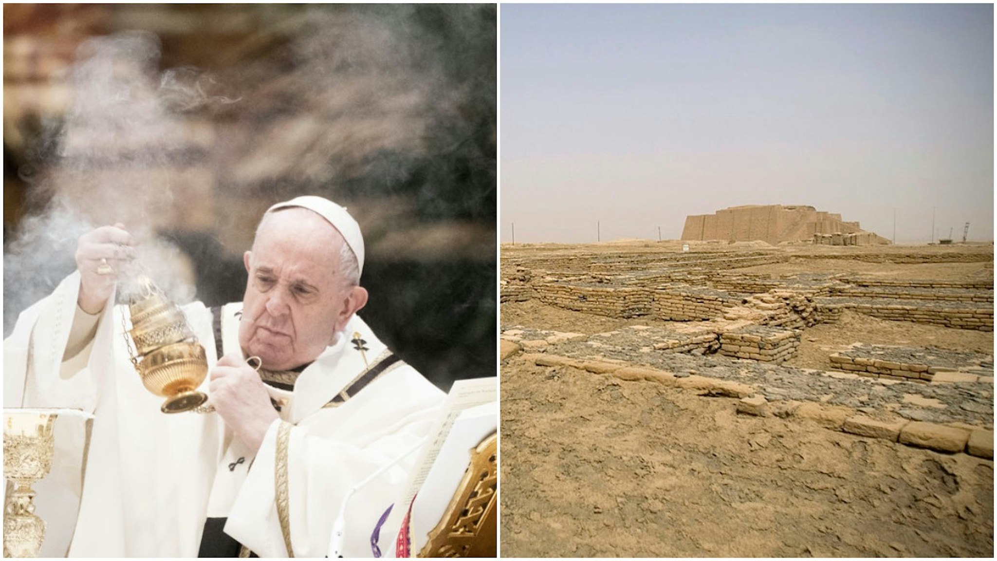 Pope Francis and Ur Ziggurat