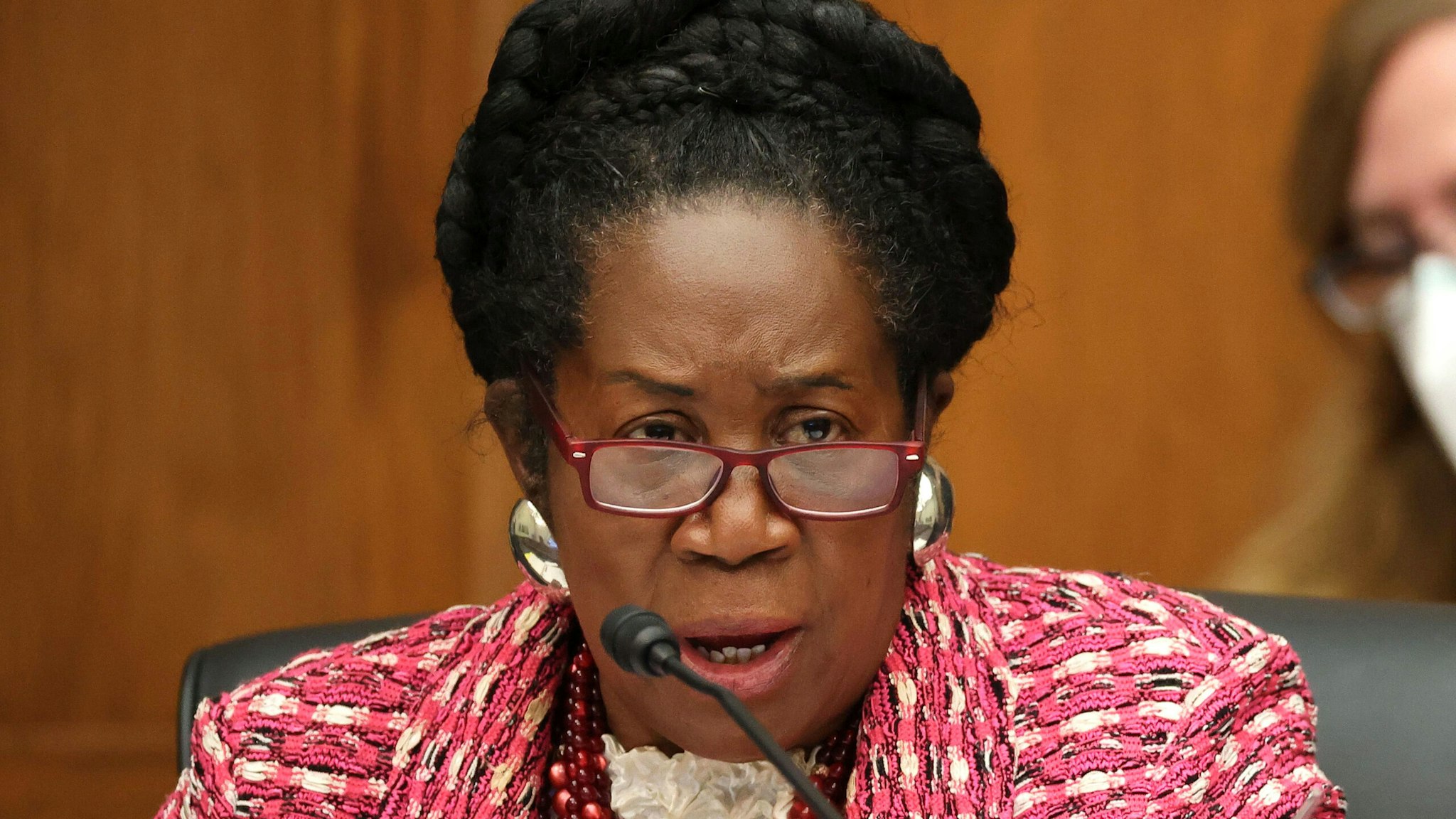 Representative Shelia Jackson Lee questions witnesses during a hearing about "Worldwide threats to the Homeland" on Capitol Hill on September 17, 2020 in Washington, DC.