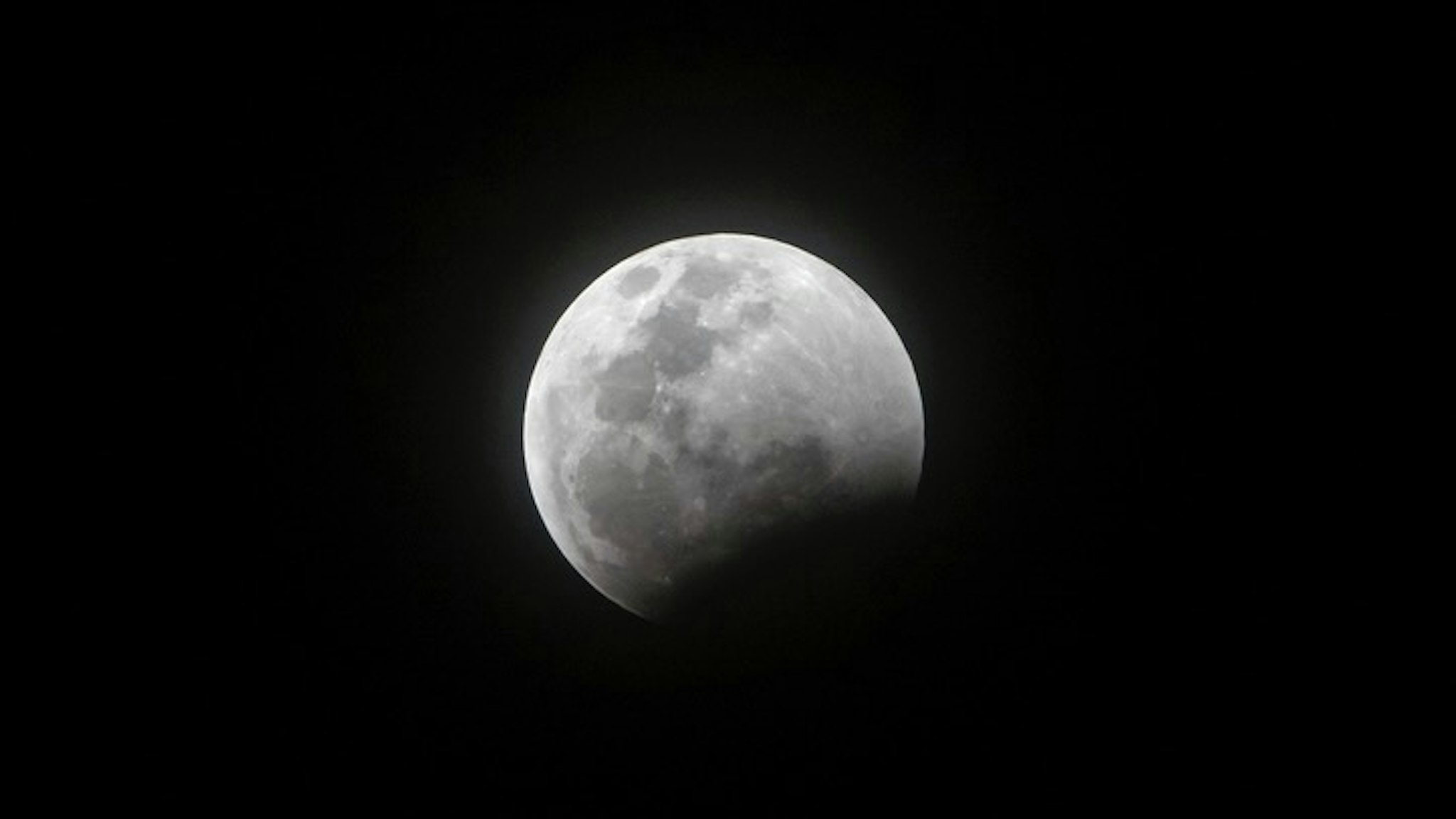 Lunar Eclipse - stock photo Super Blood Wolf Moon