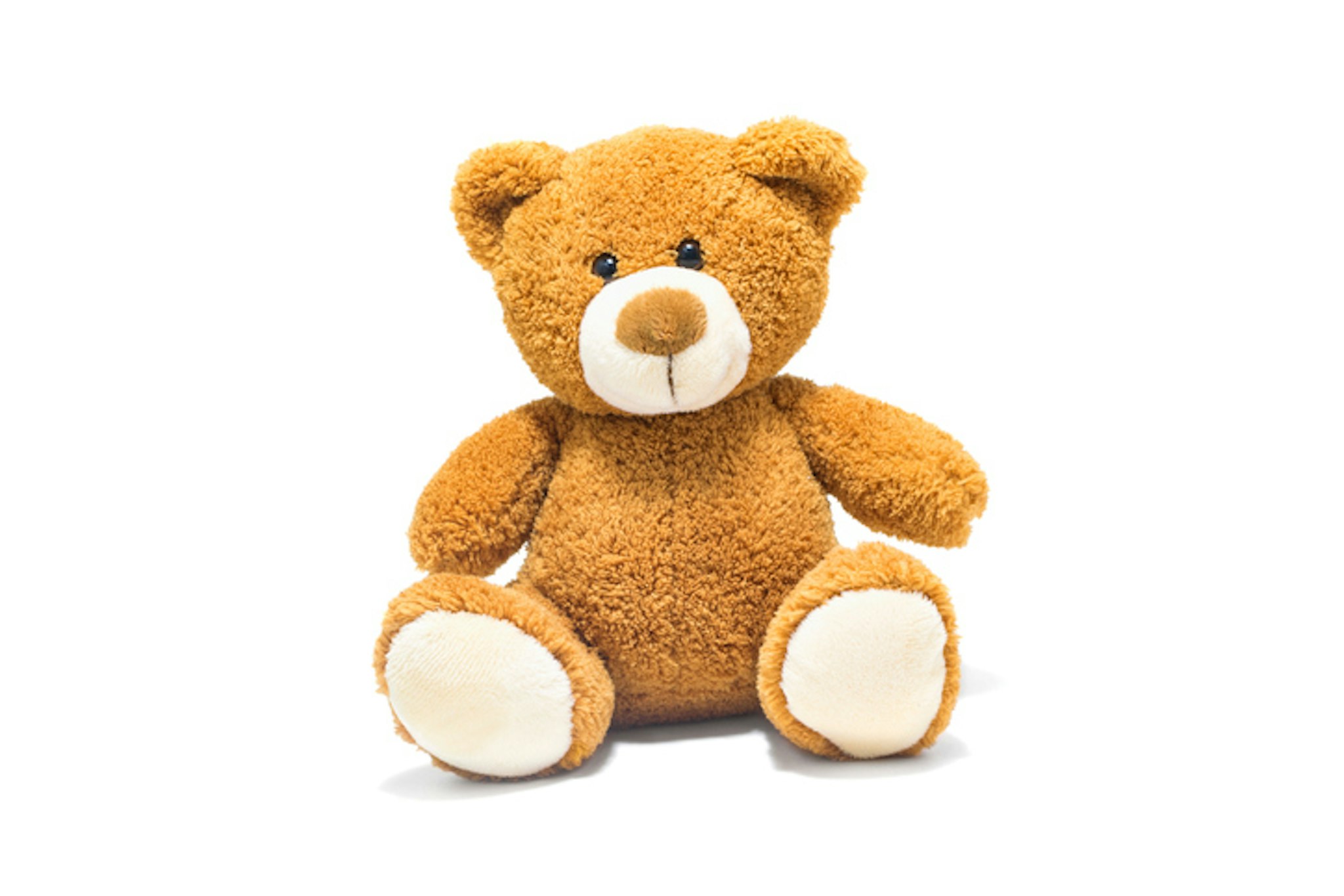 Brown Stuffed Toy Over White Background - stock photo