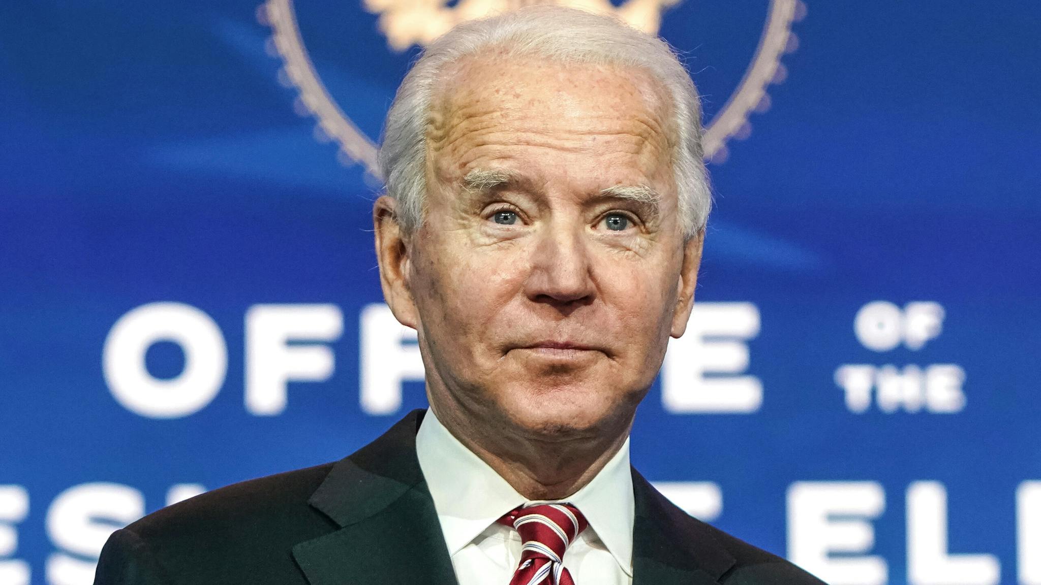 President-Elect Joe Biden And Vice President-elect Kamala Harris Announce Miguel Cardona As Hhe Nominee For Education Secretary WILMINGTON, DE - DECEMBER 23: President-elect Joe Biden announces Miguel Cardona as his nominee for Education Secretary at the Queen theatre on December 23, 2020 in Wilmington, Delaware. Cardona, the Connecticut Education Commissioner, will face the urgent task of planning to reopen schools safely during the COVID-19 pandemic.