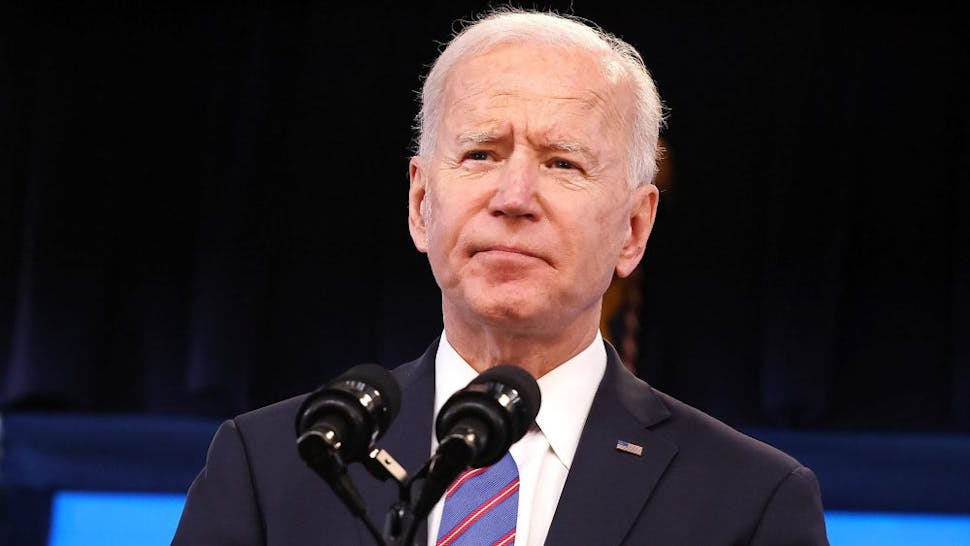 President Biden Holds White House Event To Mark Equal Pay Day WASHINGTON, DC - MARCH 24: U.S. President Joe Biden delivers remarks during an Equal Pay Day event in the South Court Auditorium in the Eisenhower Executive Office Building on March 24, 2021 in Washington, DC. Highlighting the gender pay gap, Equal Pay Day raises awareness that women in the United States earned $0.82 for every dollar men earned in 2019, according to the National Committee on Pay Equity.