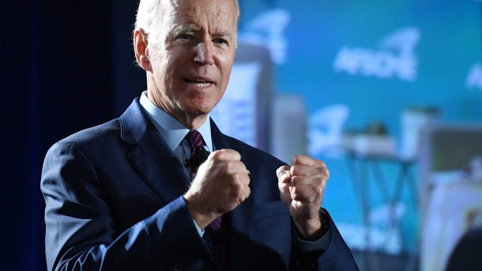 Joe Biden LAS VEGAS, NEVADA - AUGUST 03: Democratic presidential candidate, former U.S. Vice President Joe Biden speaks during the 2020 Public Service Forum hosted by the American Federation of State, County and Municipal Employees (AFSCME) at UNLV on August 3, 2019 in Las Vegas, Nevada. Nineteen of the 24 candidates running for the Democratic party's 2020 presidential nomination are addressing union members in a state with one of the largest organized labor populations in the United States.