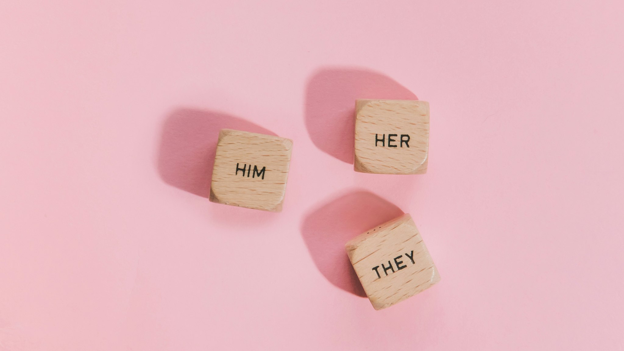 Him, Her, They: Preferred Gender Pronouns, Personal Gender Pronouns - stock photo