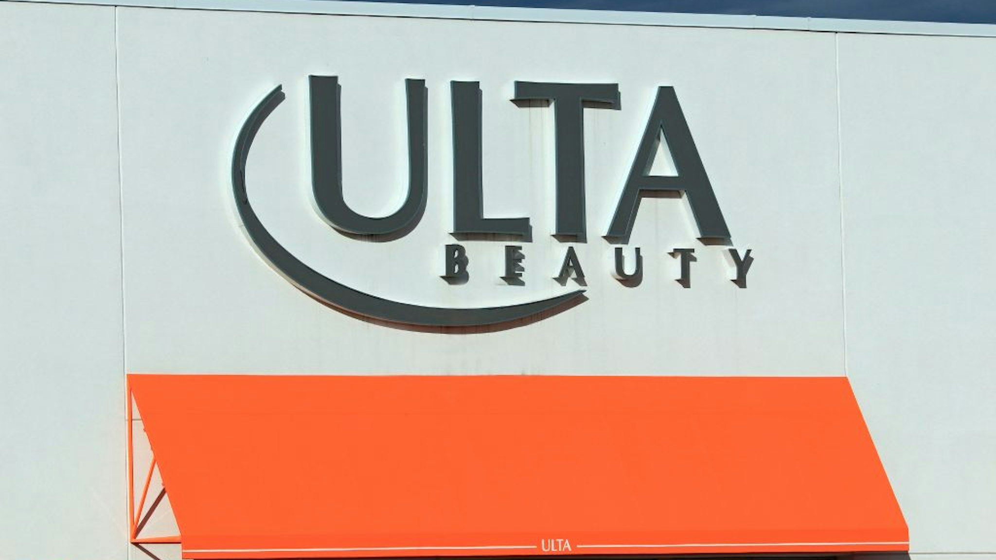 Ulta Beauty store entrance sign at a mall, northern Idaho.