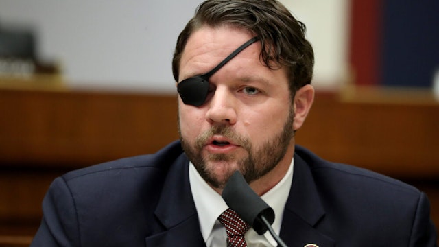 Representative Dan Crenshaw, a Republican from Texas, speaks during a House Homeland Security Committee security hearing in Washington, D.C., U.S., on Thursday, Sept. 17, 2020. The hearing focused on international terrorism threats, the rise in domestic terrorism incidents and recent shootings as well as election security and cyber threats.