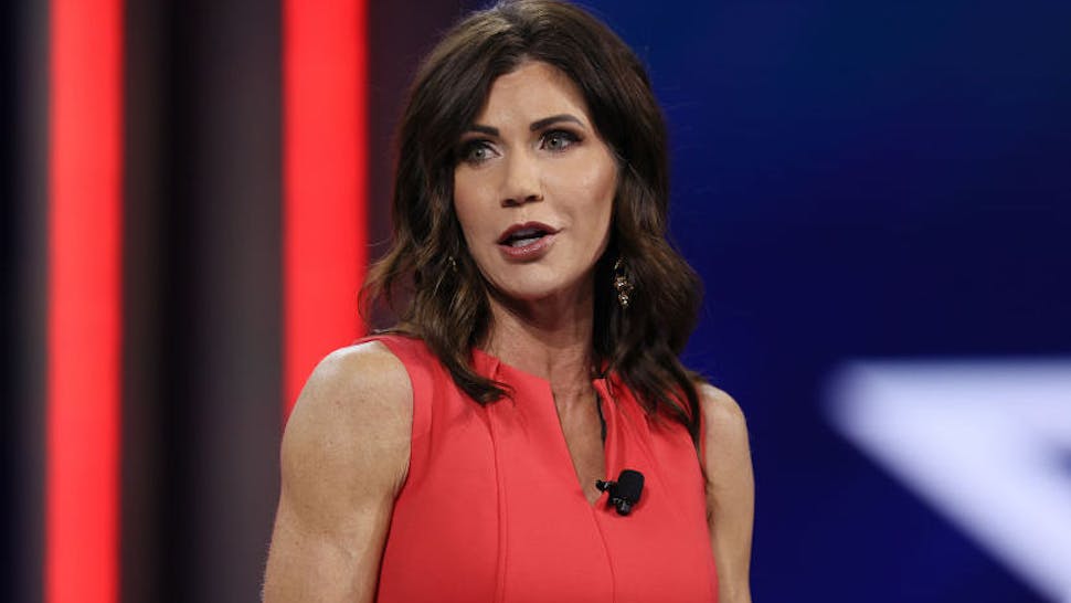 American Conservative Union Holds Annual Conference In Florida South Dakota Gov. Kristi Noem addresses the Conservative Political Action Conference held in the Hyatt Regency on February 27, 2021 in Orlando, Florida.