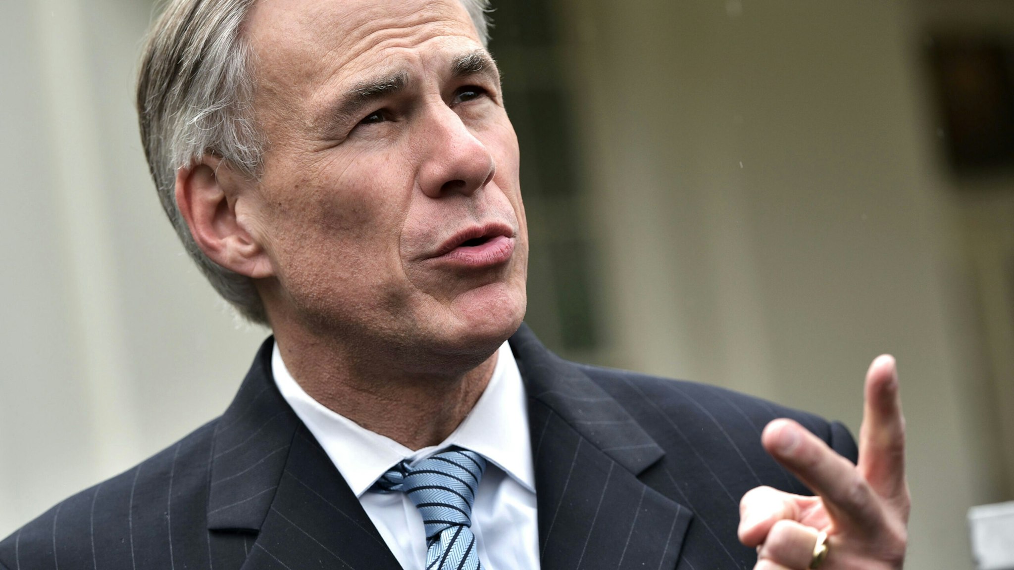 Texas Governor Greg Abbott speaks to reporters outside of the West Wing of the White House after meeting US President Donald Trump on March 24, 2017 in Washington, DC.