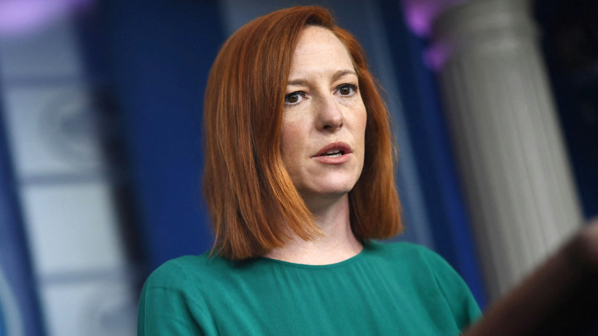 White House Press Secretary Jen Psaki speaks during the daily press briefing on March 15, 2021, in the Brady Briefing Room of the White House in Washington, DC.