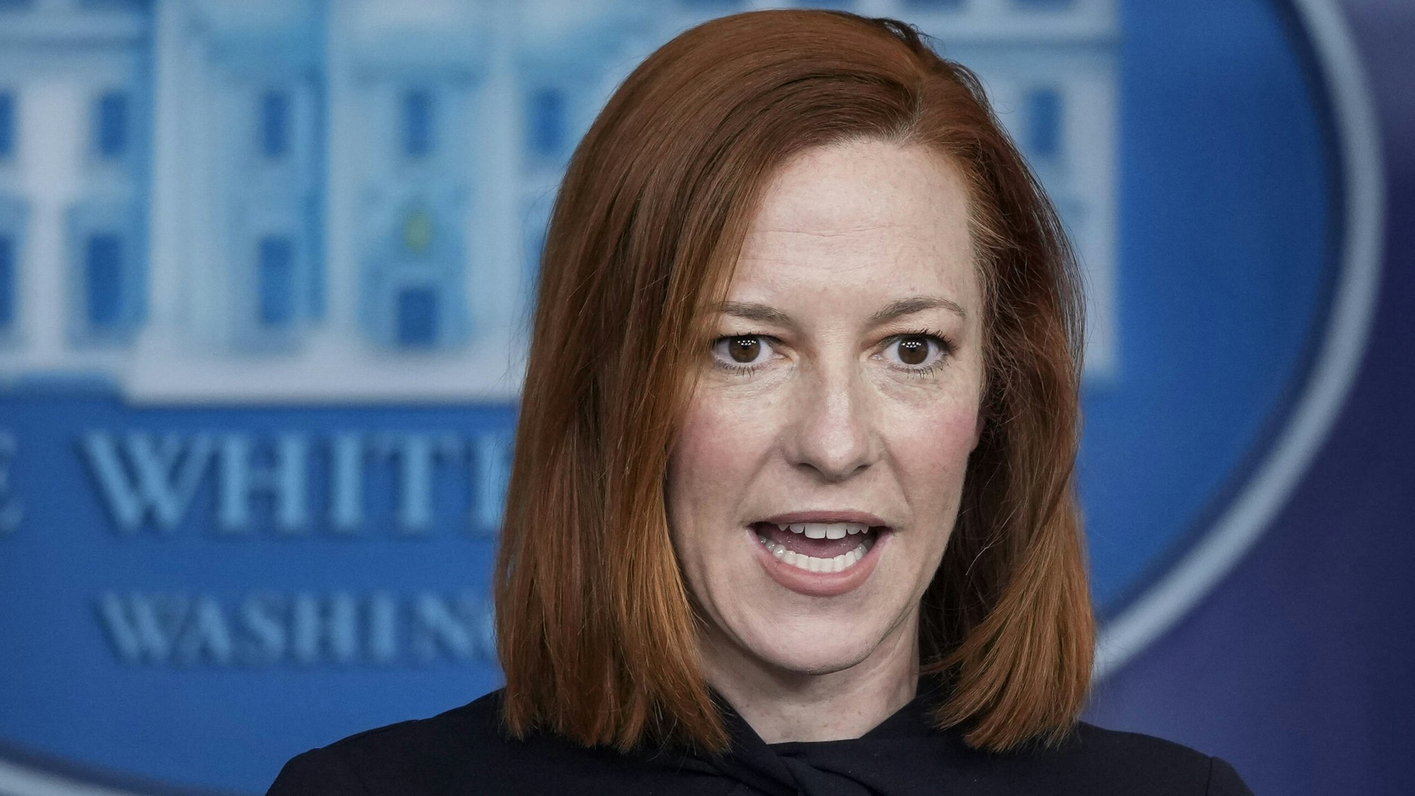 WASHINGTON, DC - MARCH 1: White House Press Secretary Jen Psaki speaks before introducing Secretary of Homeland Security Alejandro Mayorkas during the daily press briefing at the White House on March 1, 2021 in Washington, DC. Mayorkas discussed the Biden administration's plans for overhauling immigration policy.