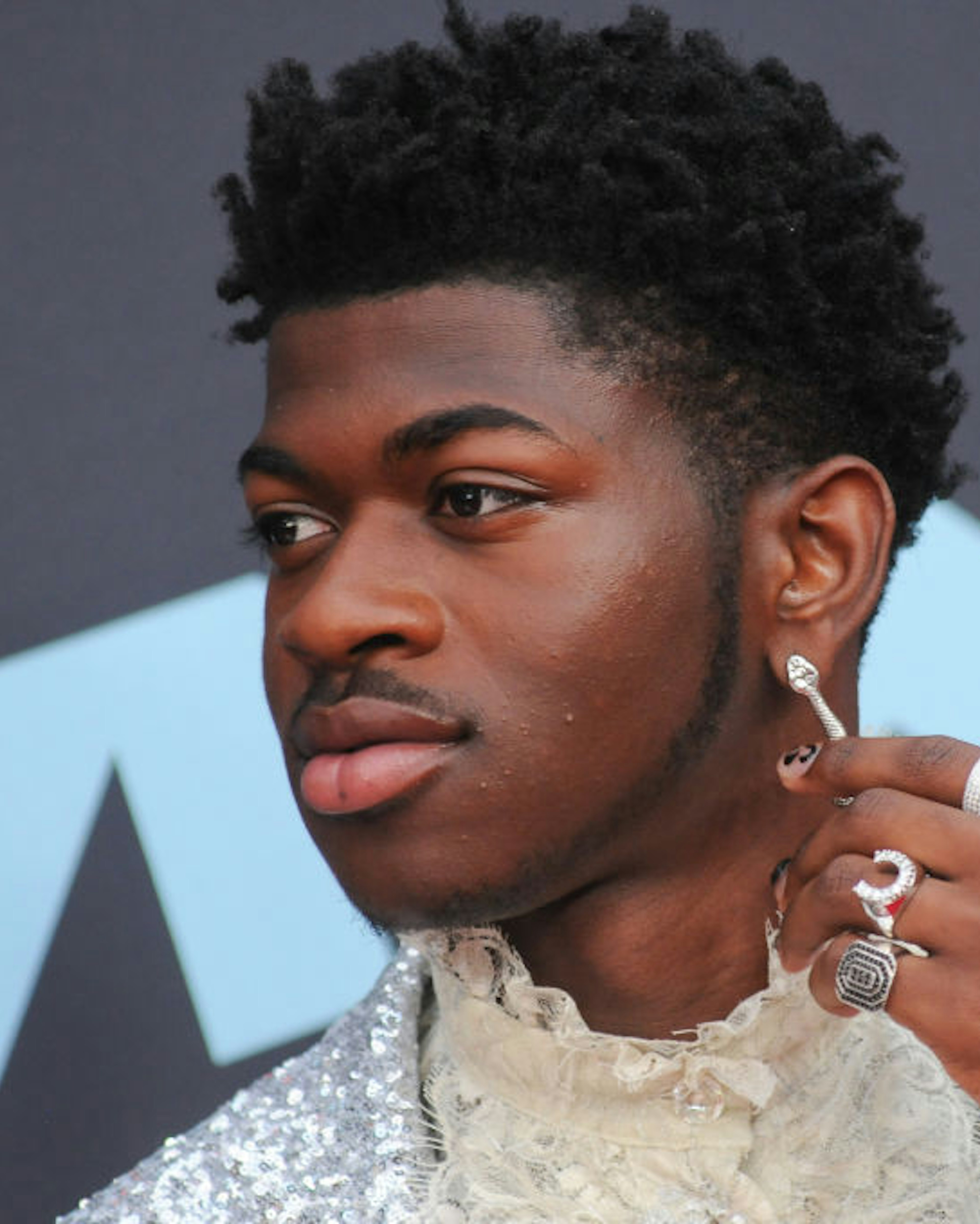 PRUDENTIAL CENTER, NEWARK, NEW JERSEY, UNITED STATES - 2019/08/26: Lil Nas X (Montero Lamar Hill) attends the 2019 MTV Video Music Video Awards held at the Prudential Center in Newark, NJ. (Photo by Efren Landaos/SOPA Images/LightRocket via Getty Images)