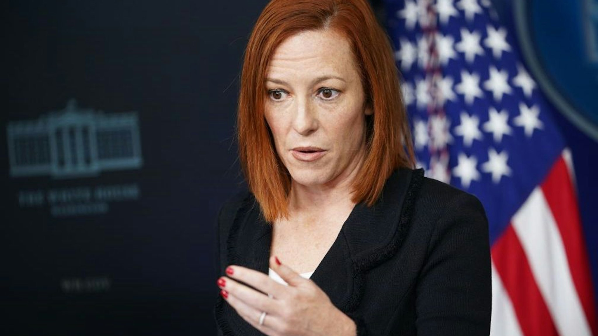White House Press Secretary Jen Psaki speaks during the daily press briefing on March 5, 2021, in the Brady Briefing Room of the White House in Washington, DC.