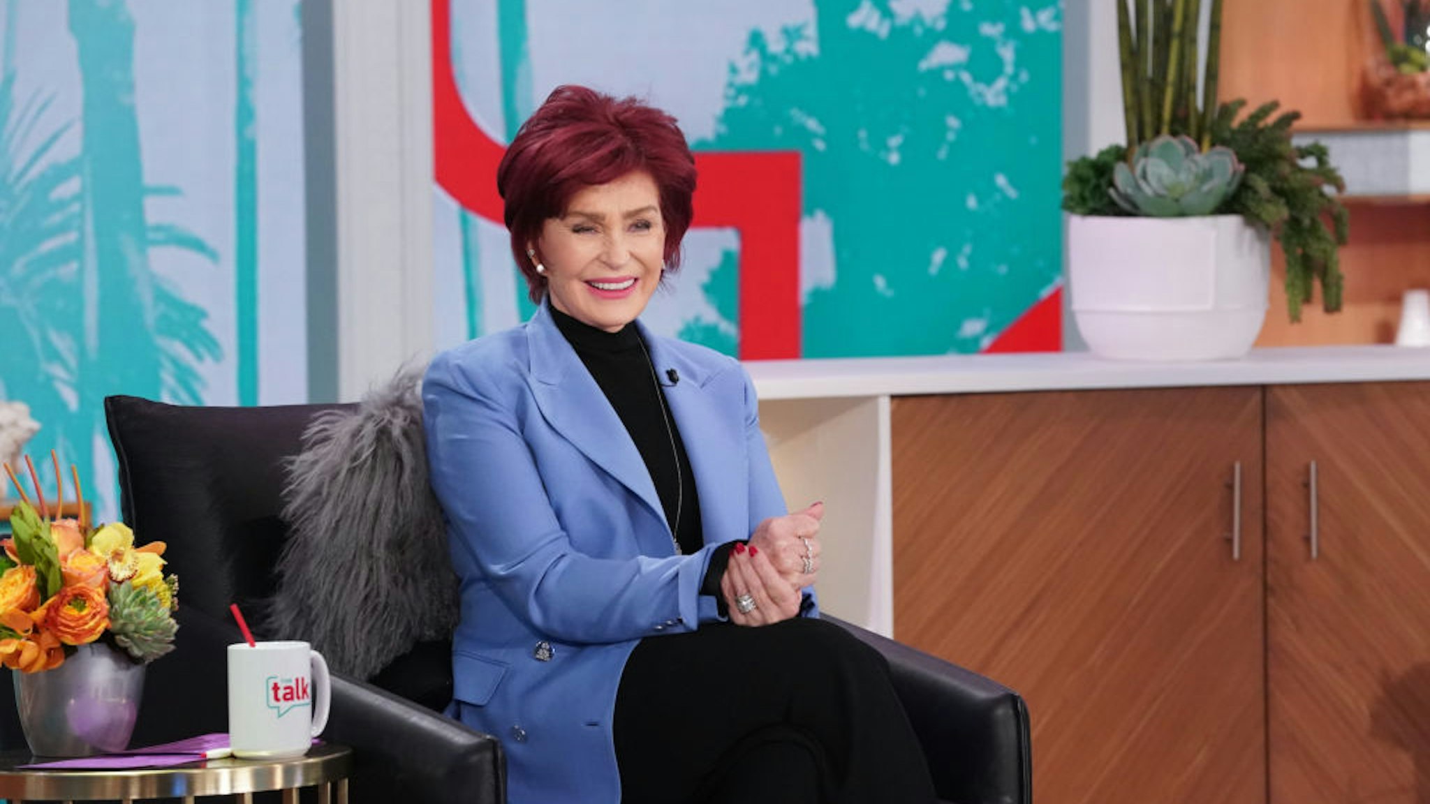 LOS ANGELES - FEBRUARY 19: "The Talk," Friday, February 19th, 2021 on the CBS Television Network. Sharon Osbourne, shown. Guests: Storm Reid and Ross Butler. (Photo by Monty Brinton/CBS via Getty Images)