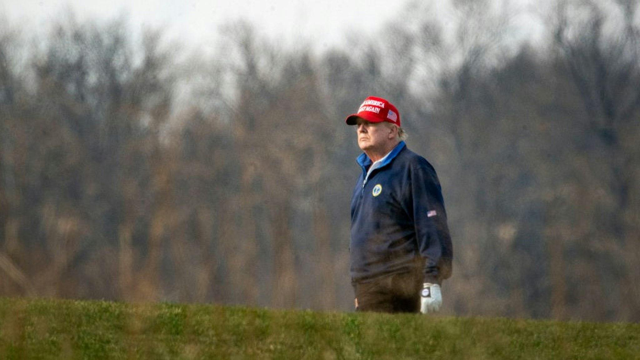 STERLING, VA - DECEMBER 13: U.S. President Donald Trump golfs at Trump National Golf Club on December 13, 2020 in Sterling, Virginia. (Photo by