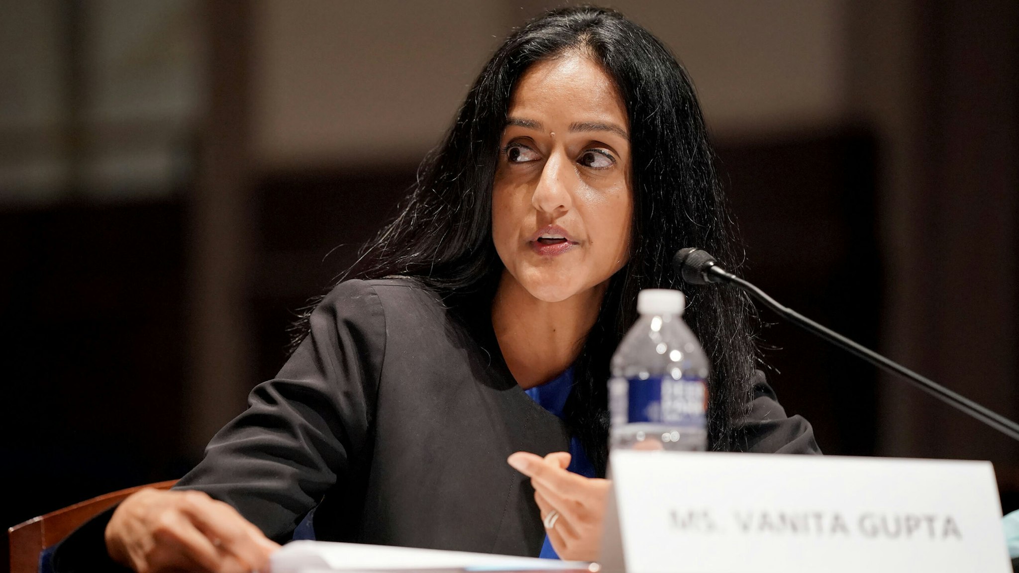 Vanita Gupta, president and chief executive officer of Leadership Conference for Civil Rights, speaks during a House Judiciary Committee hearing in Washington, D.C., U.S., on Wednesday, June 10, 2020. The House is considering a broad slate of proposals that could make it easier to prosecute and sue officers, ban federal officers from using chokeholds, create a national registry for police violations, and require police departments that get federal funds to conduct bias training and use de-escalation tactics.