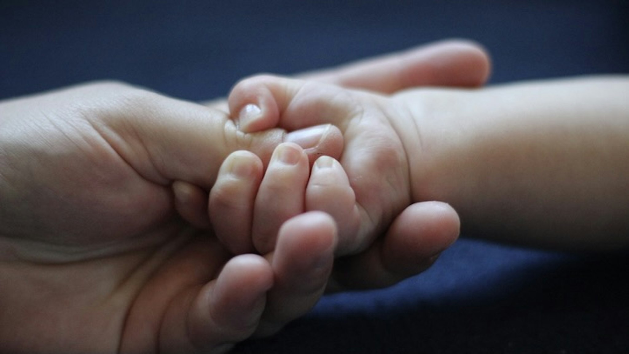 Cropped Image Of Mother Holding Baby Hand - stock photo Photo Taken In Sion, Switzerland